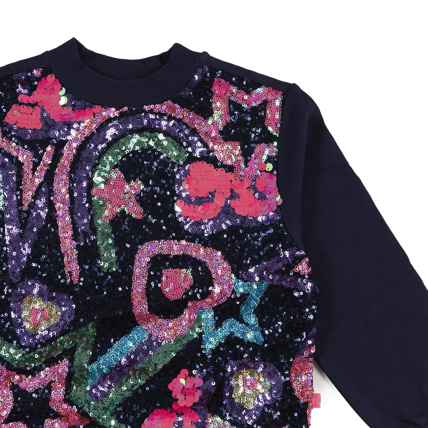 Felpa Billieblush blu con paillettes multicolor - annameglio.com abbigliamento moda