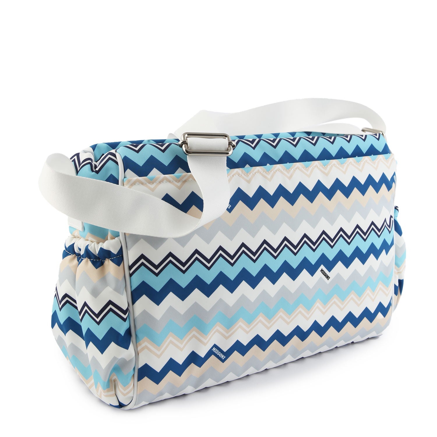 BORSA FASCIATOIO MISSONI BIANCA, BEIGE E AZZURRA - annameglio.com abbigliamento moda