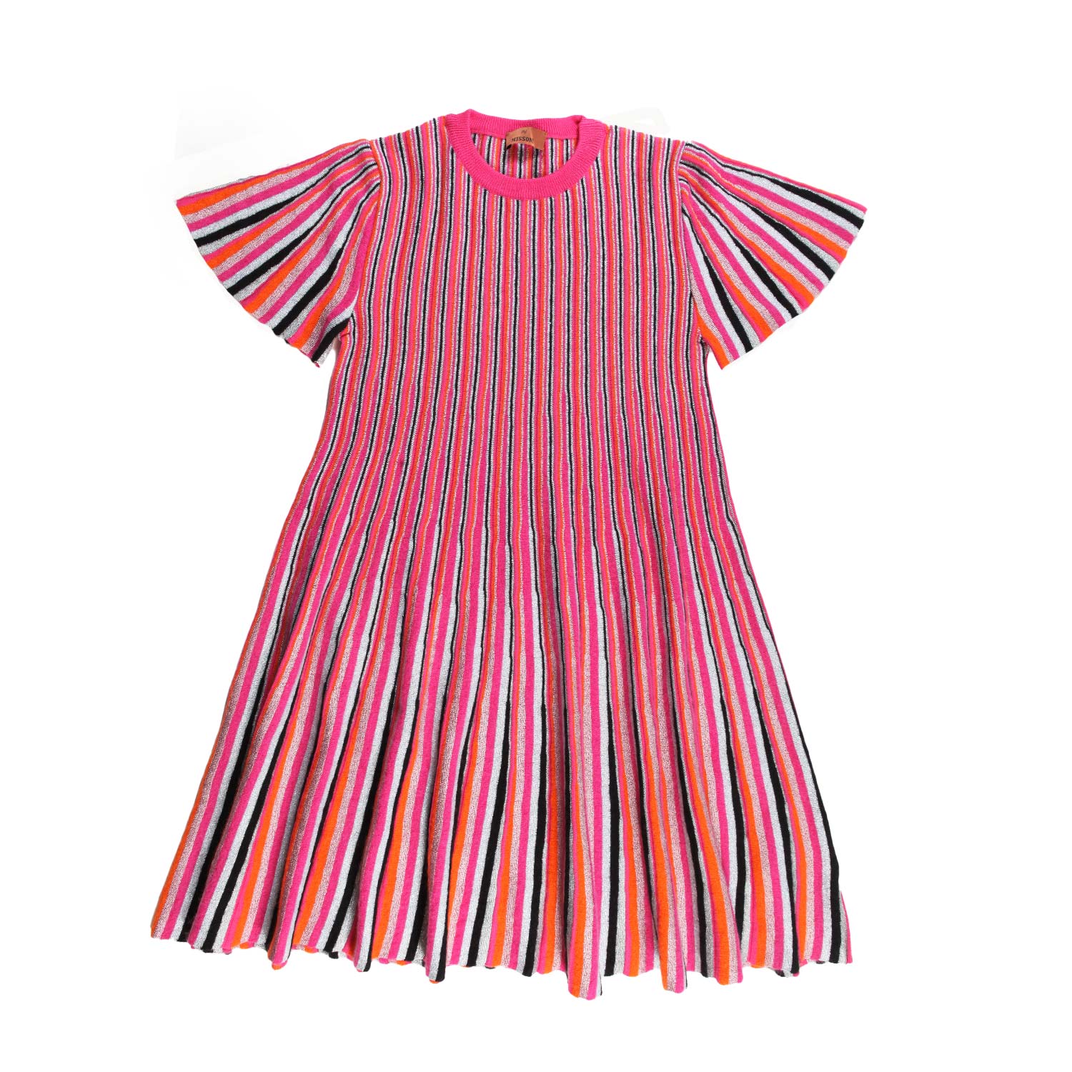 Abito Missoni in maglia fucsia a righe multicolor - annameglio.com abbigliamento moda