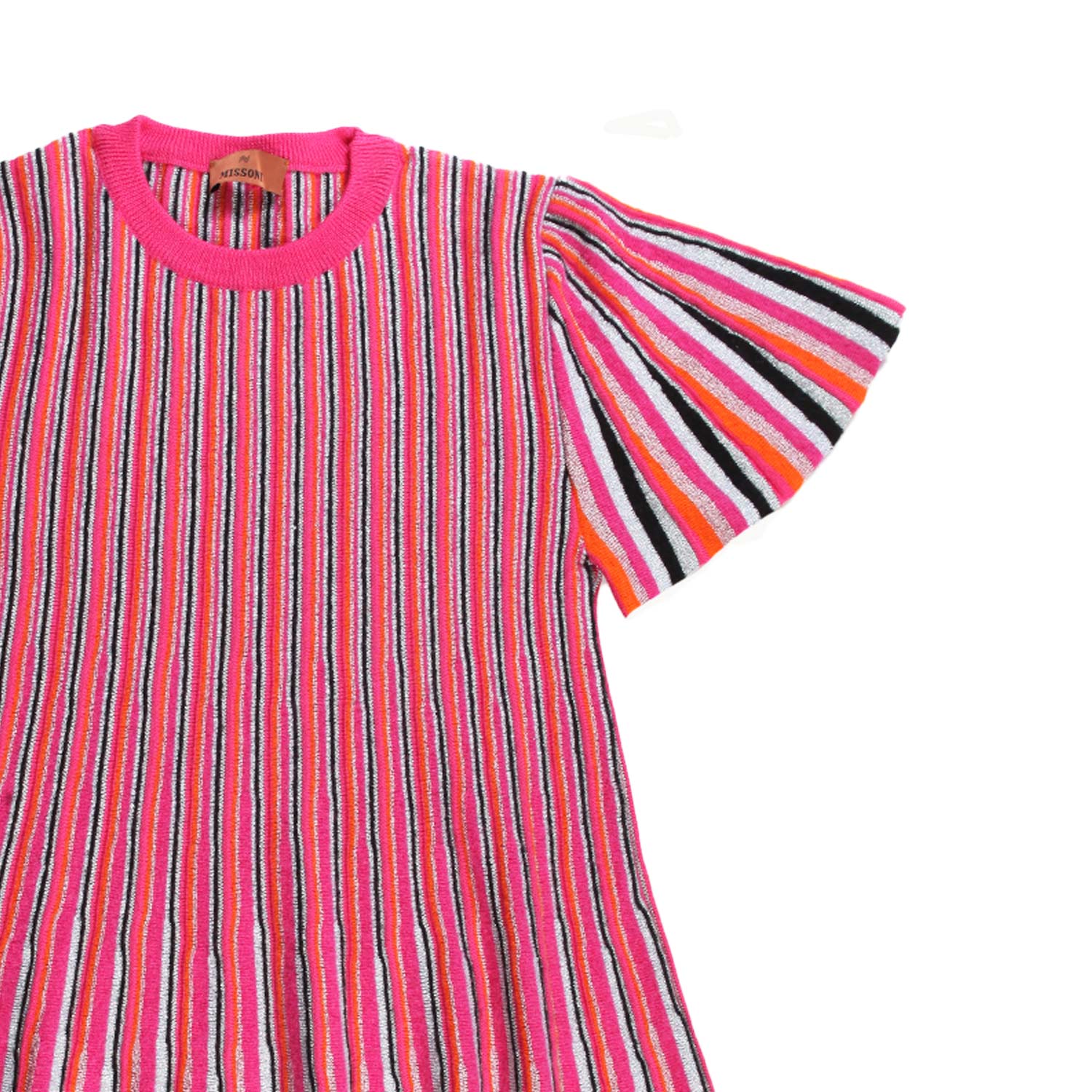 Abito Missoni in maglia fucsia a righe multicolor - annameglio.com abbigliamento moda