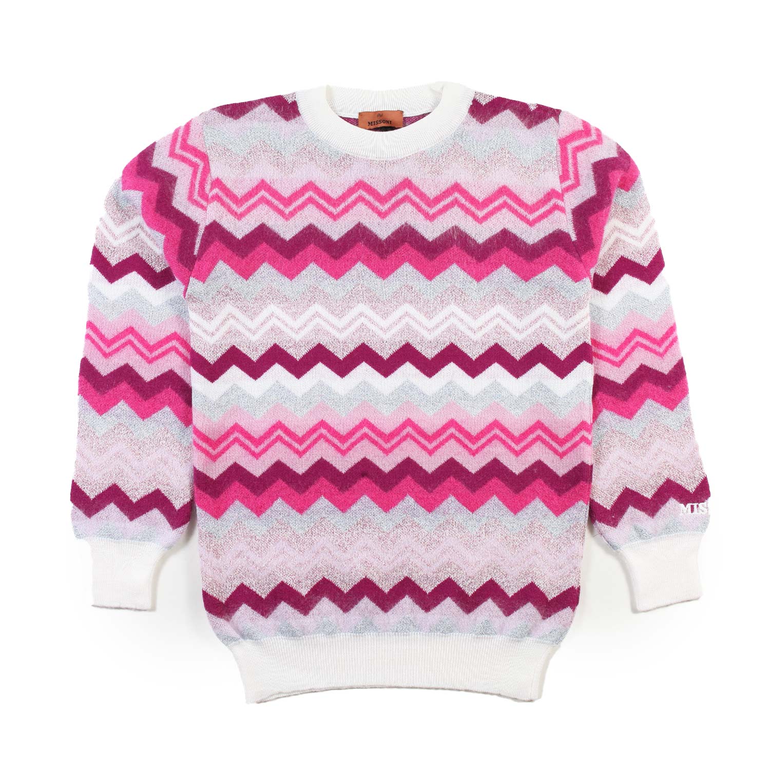 Maglione ZigZag Missoni rosa, fucsia e panna - annameglio.com abbigliamento moda