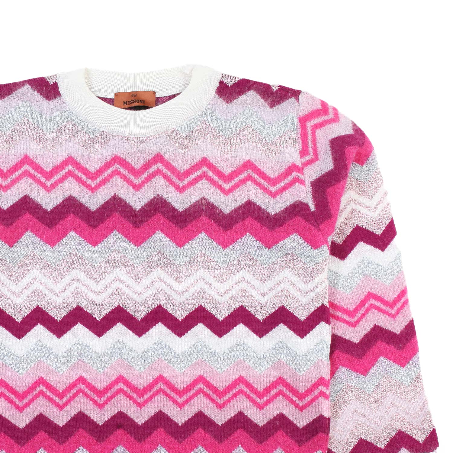 Maglione ZigZag Missoni rosa, fucsia e panna - annameglio.com abbigliamento moda