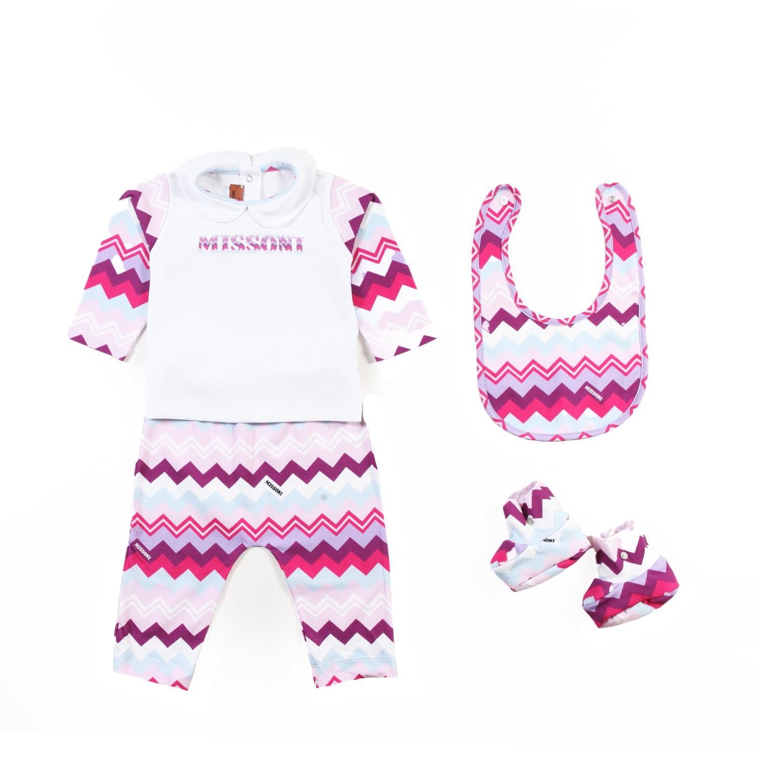 Completino ZigZag Missoni bianco e rosa neonata - annameglio.com abbigliamento moda