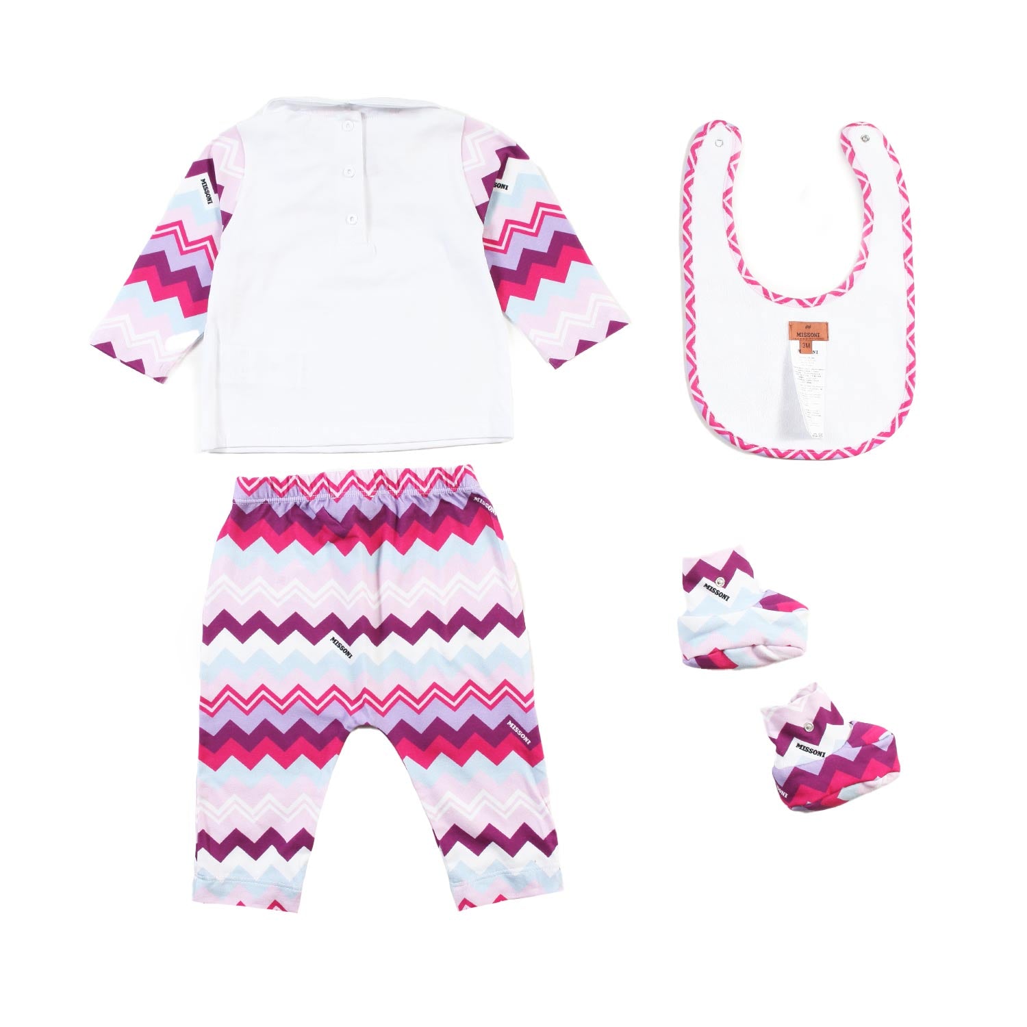 Completino ZigZag Missoni bianco e rosa neonata - annameglio.com abbigliamento moda