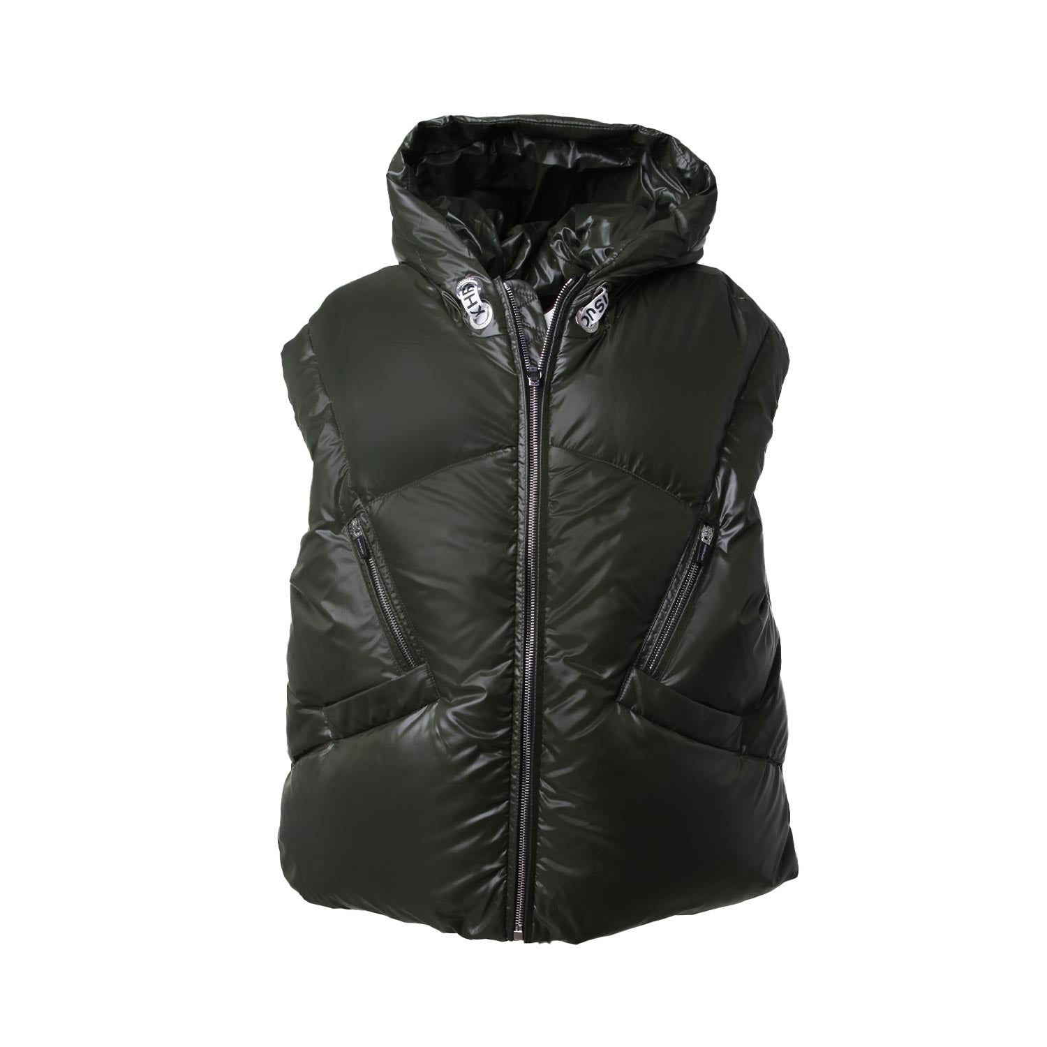 Gilet puffer Khrisjoy verde scuro Bambina Ragazza - annameglio.com abbigliamento moda