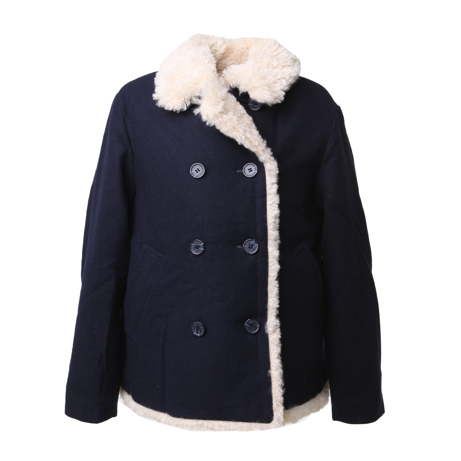 Cappotto Marni blu e ecru bambina e ragazza - annameglio.com abbigliamento moda