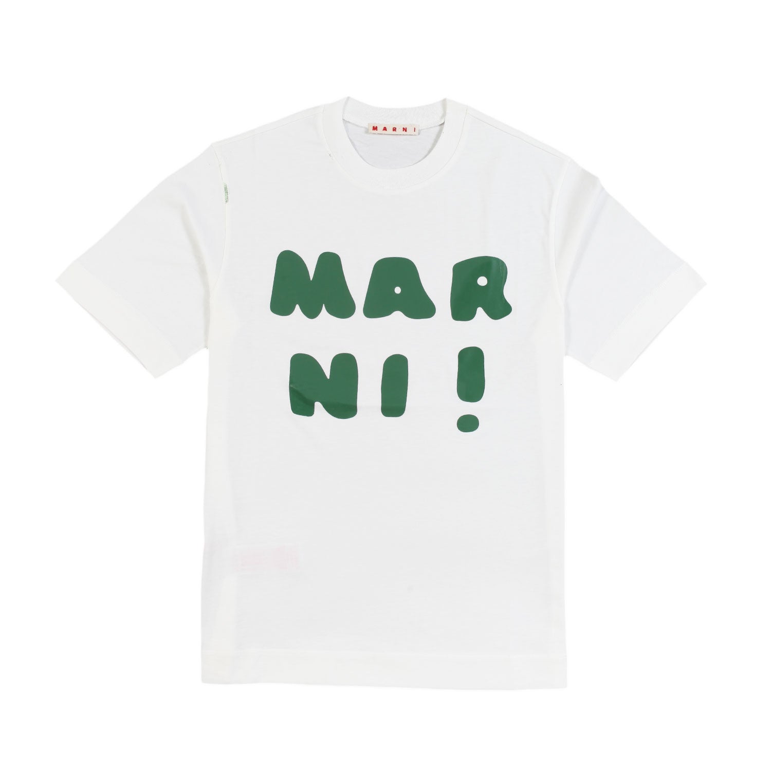 T-shirt unisex panna con maxi logo Marni verde - annameglio.com abbigliamento moda
