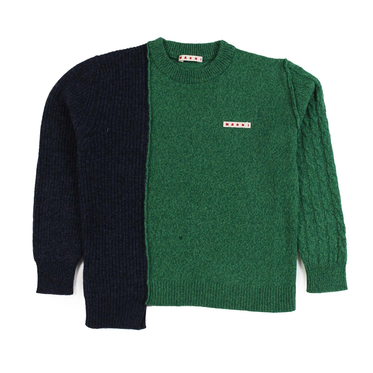 Maglione melange verde e blu bambina e ragazza - annameglio.com abbigliamento moda