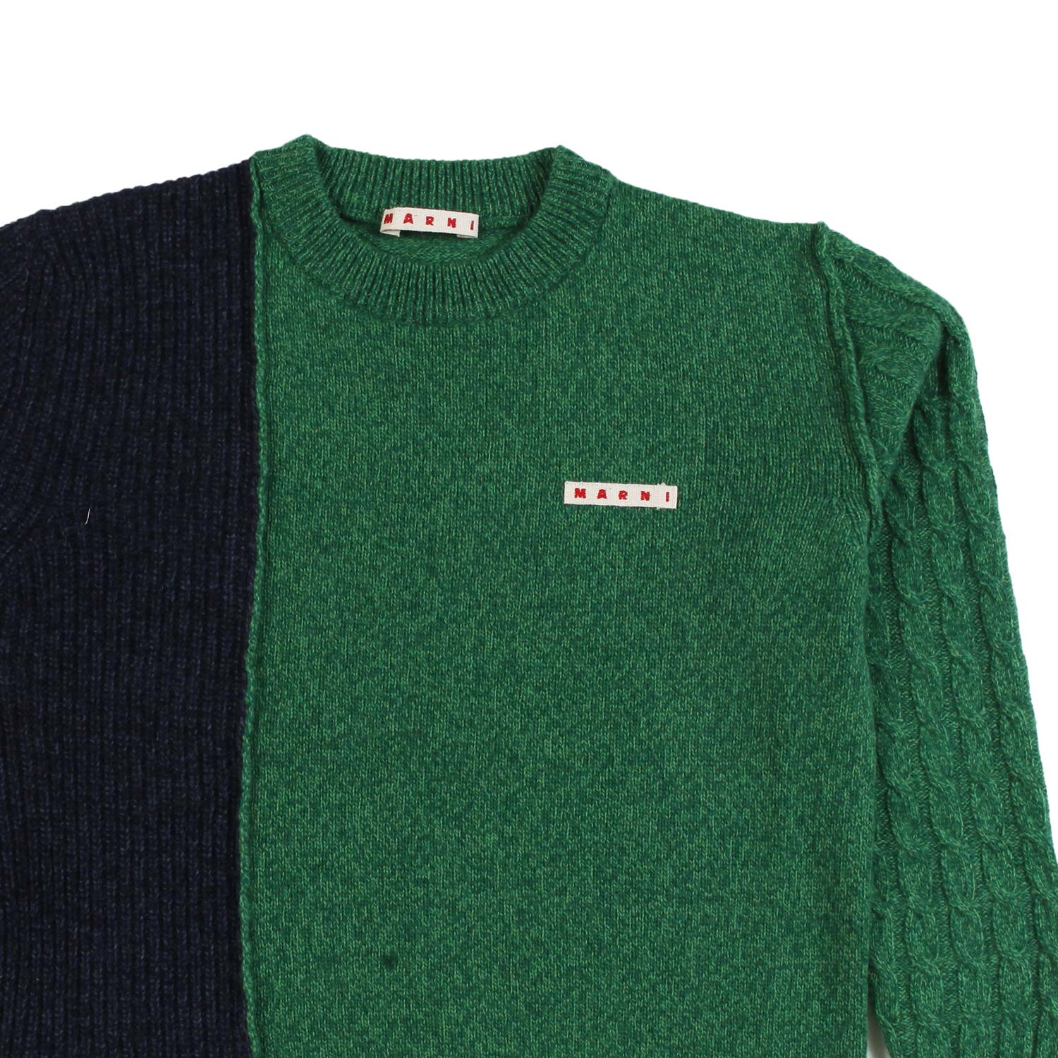 Maglione melange verde e blu bambina e ragazza - annameglio.com abbigliamento moda