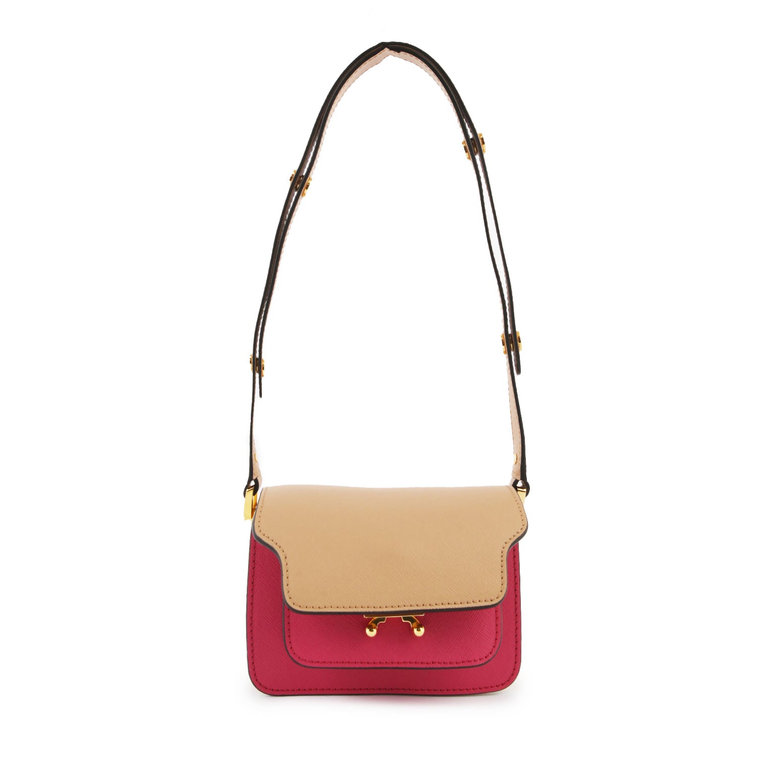 Borsetta tracolla fucsia, beige e ocra in pelle - annameglio.com abbigliamento moda