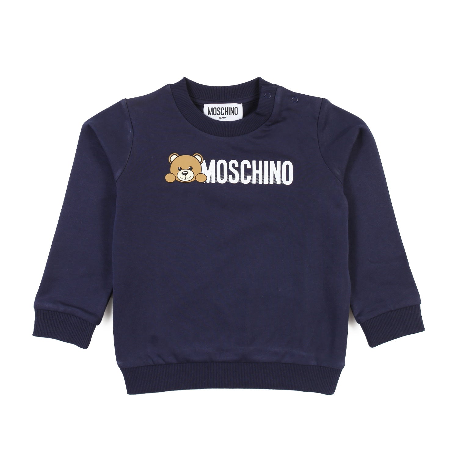 Felpa baby blu con logo Moschino Teddy Bear - annameglio.com abbigliamento moda
