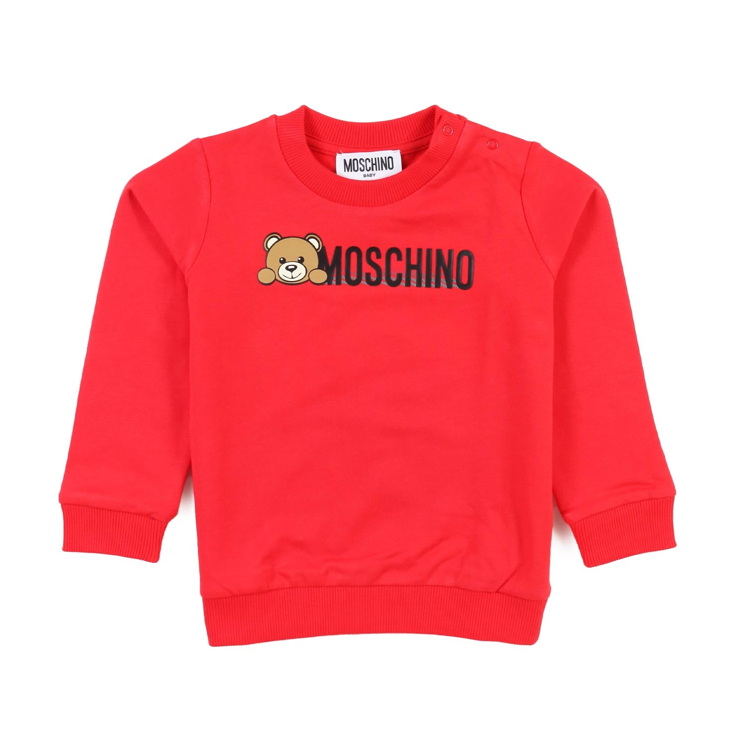 Felpa baby rossa con logo Moschino Teddy Bear - annameglio.com abbigliamento moda