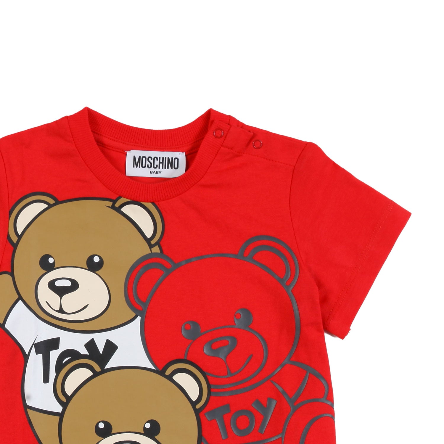 T-shirt Moschino Baby rossa con maxi Orsacchiotti - annameglio.com abbigliamento moda
