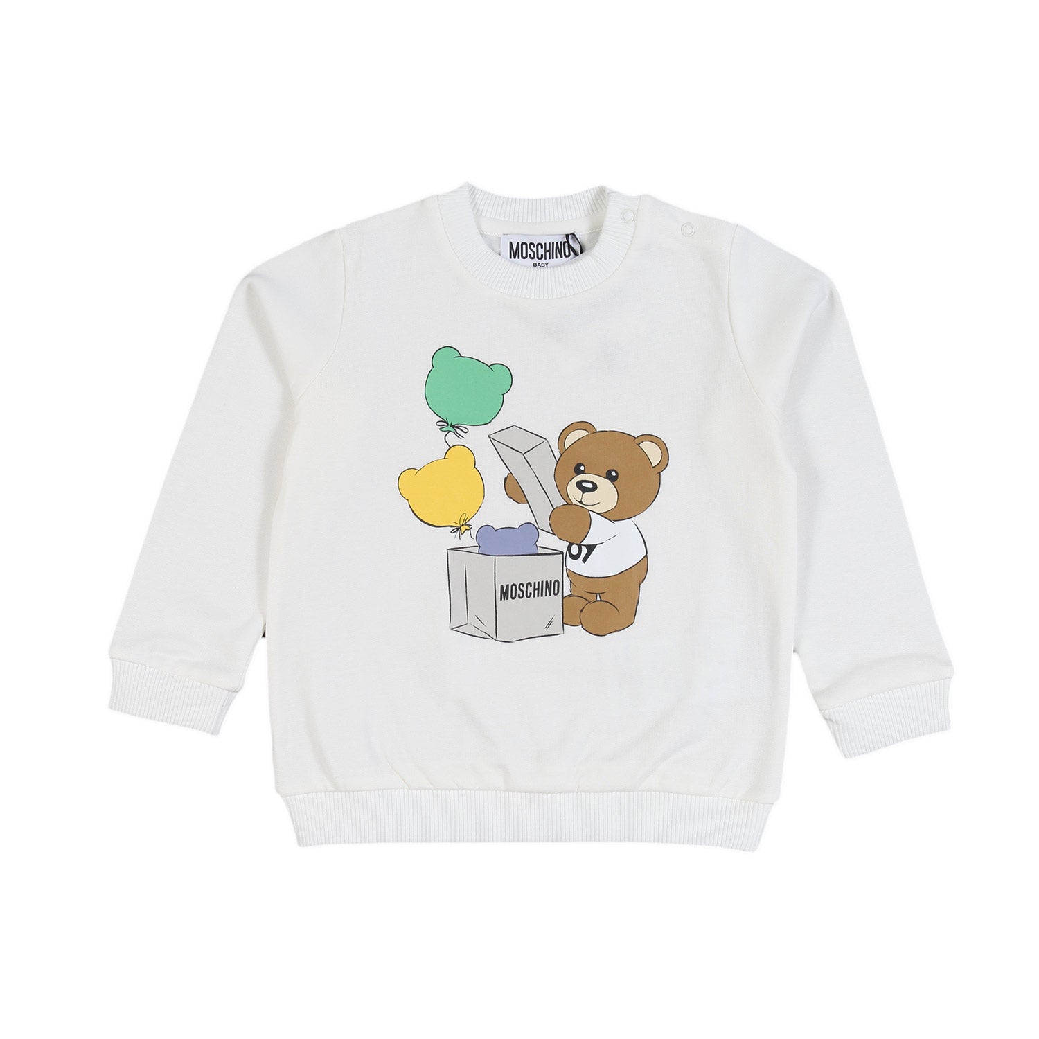 Felpa Moschino bianca bimba e bimbo con Teddy Bear - annameglio.com abbigliamento moda