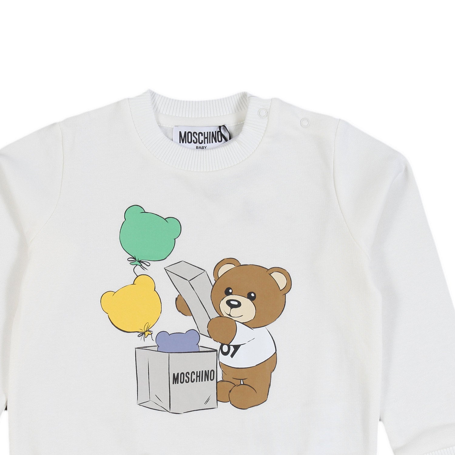 Felpa Moschino bianca bimba e bimbo con Teddy Bear - annameglio.com abbigliamento moda
