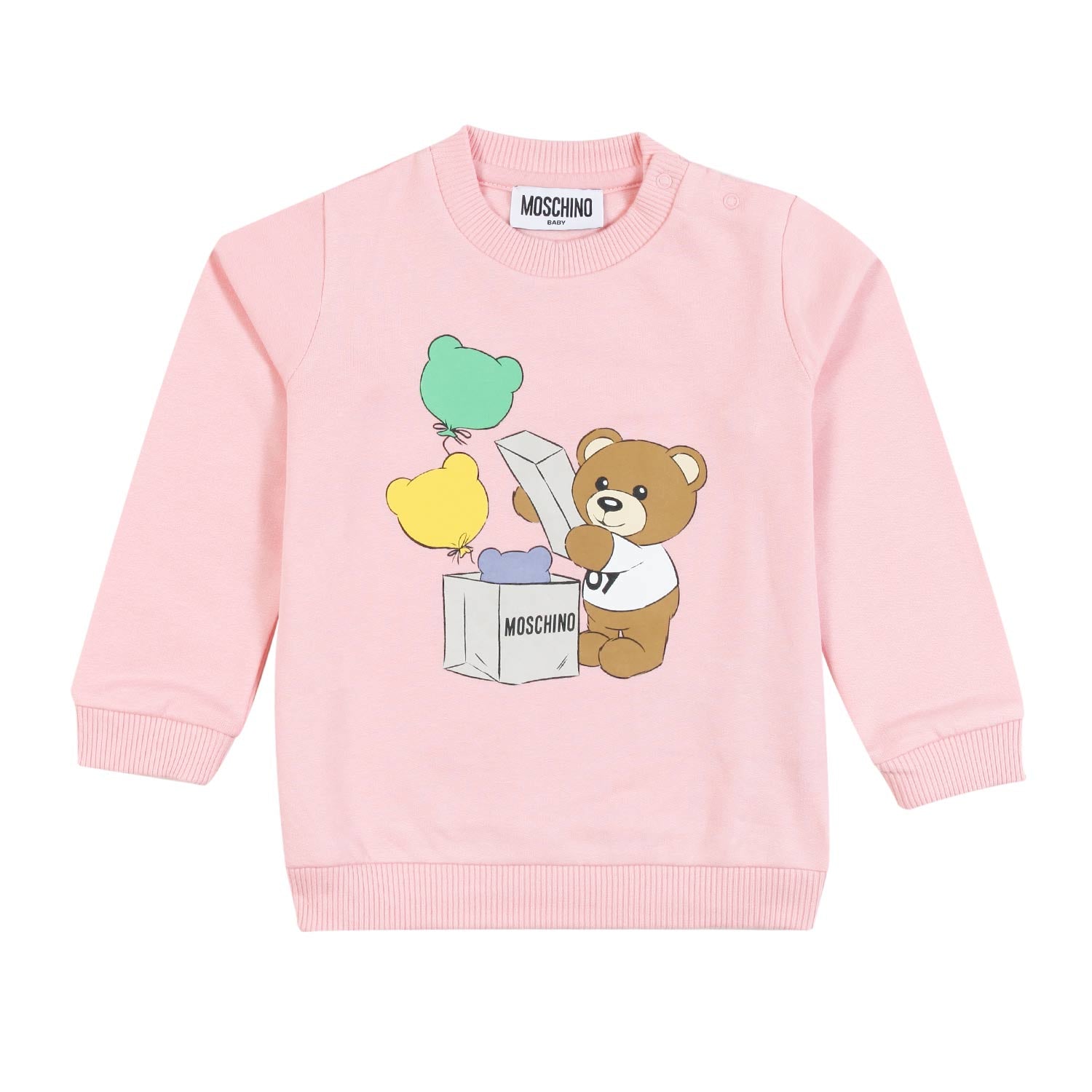 Felpa Moschino rosa bimba con Teddy Bear - annameglio.com abbigliamento moda