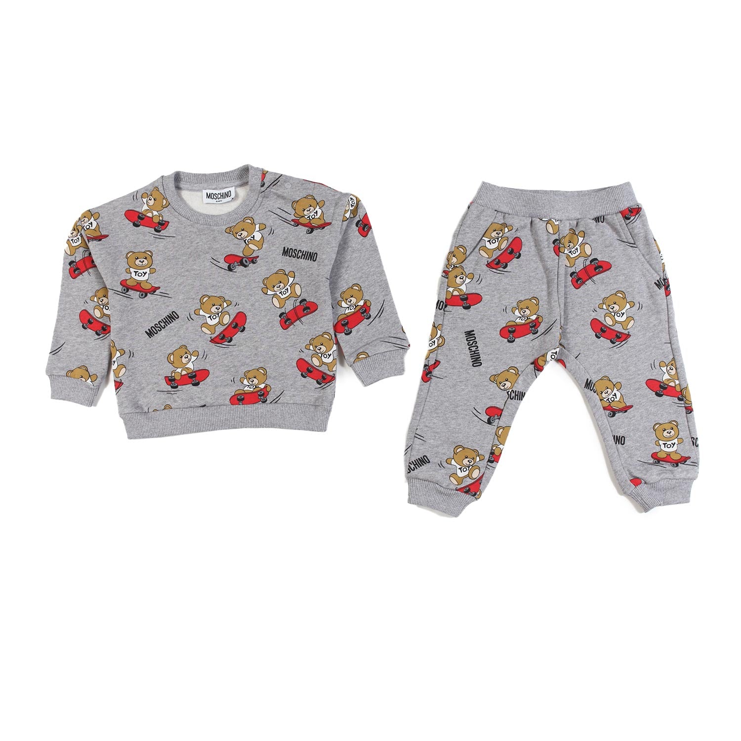 Tuta 2 pezzi grigia Bimbo con Orsetti Moschino - annameglio.com abbigliamento moda