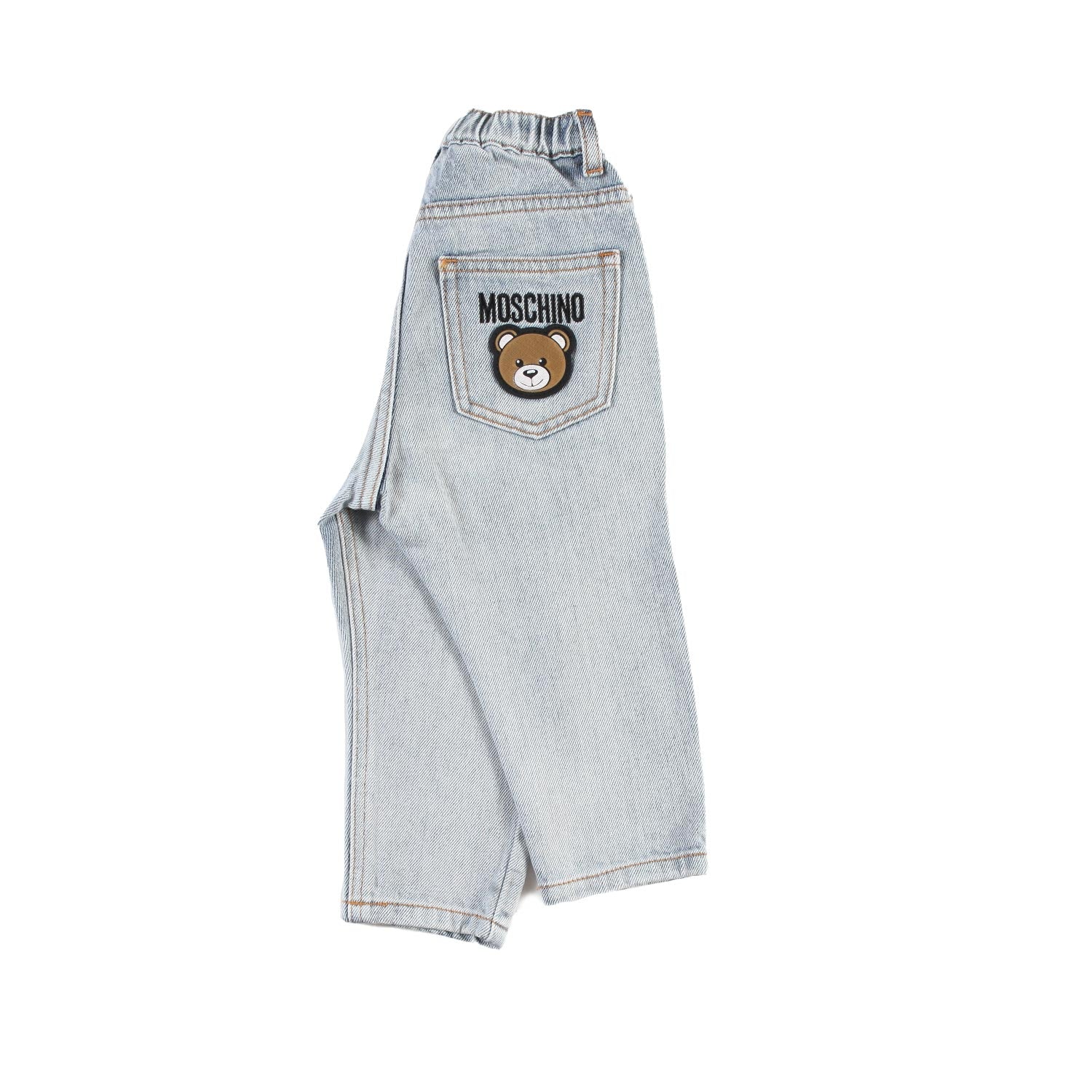 Jeans Moschino celeste chiaro slavato Bimbo Bimba - annameglio.com abbigliamento moda