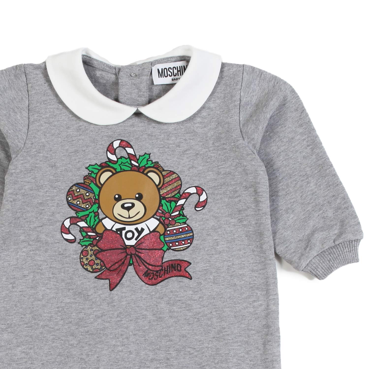 Tutina natalizia grigia con Orsetto Moschino - annameglio.com abbigliamento moda