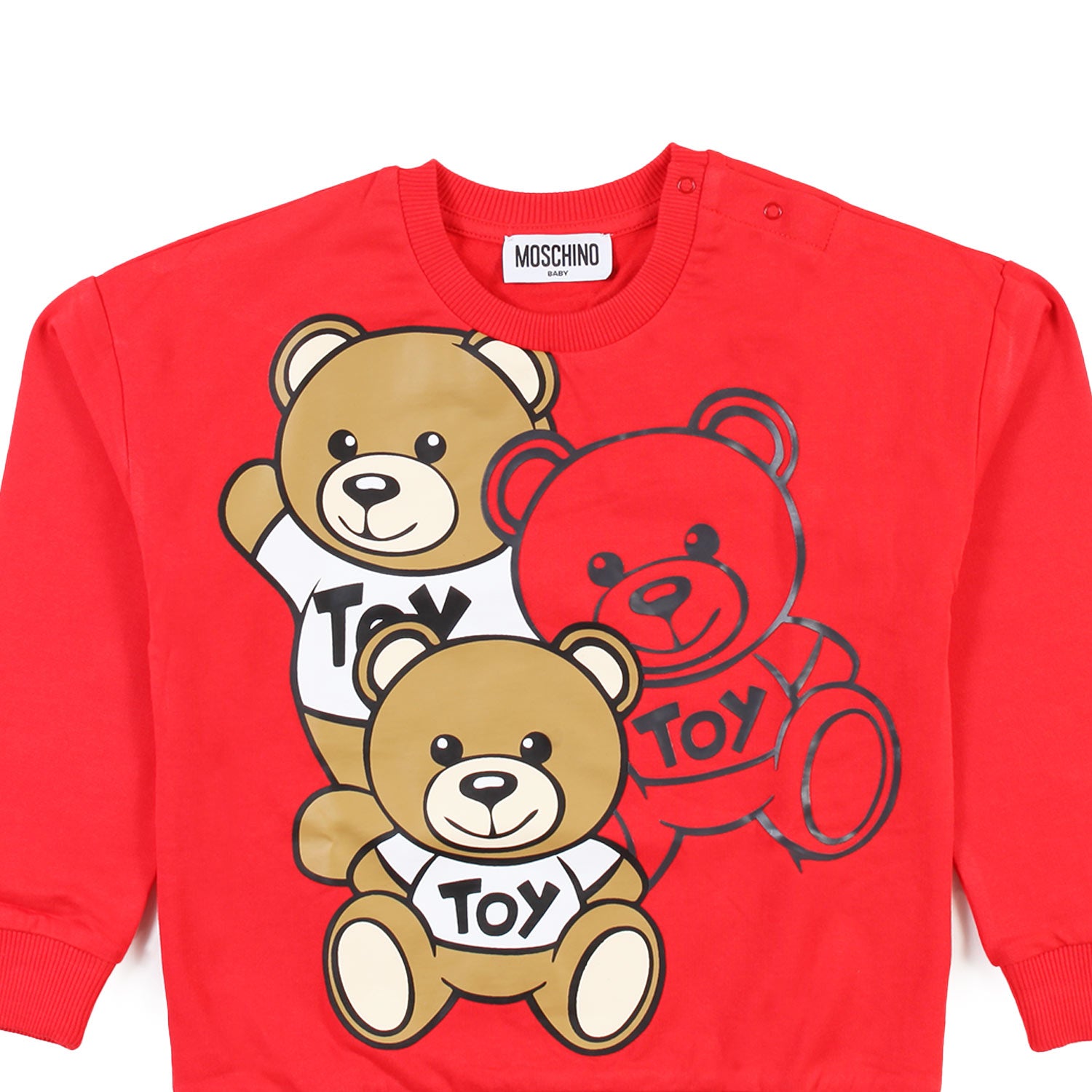 Felpa Moschino Baby rossa con maxi Orsacchiotti - annameglio.com abbigliamento moda