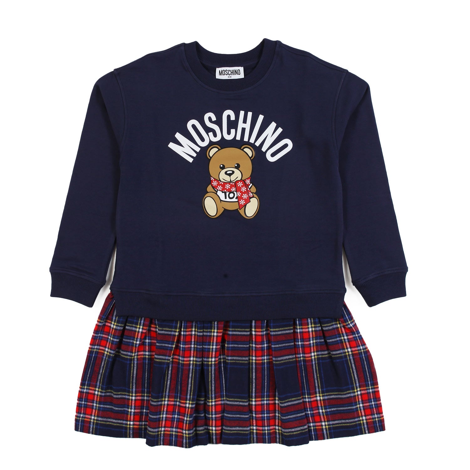 Abito felpa blu con gonna tartan Bambina - annameglio.com abbigliamento moda