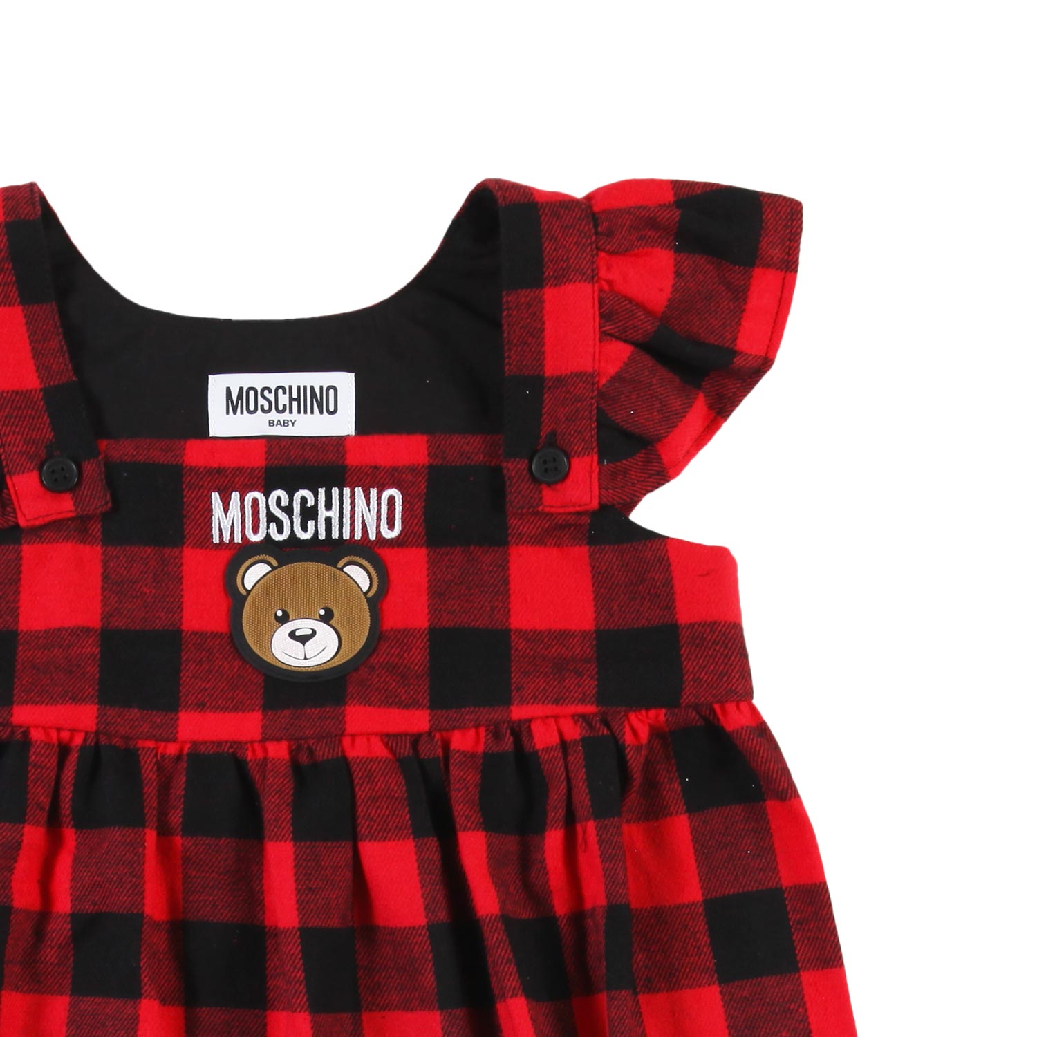 Abito Rosso a quadri con orsetto e logo - annameglio.com abbigliamento moda