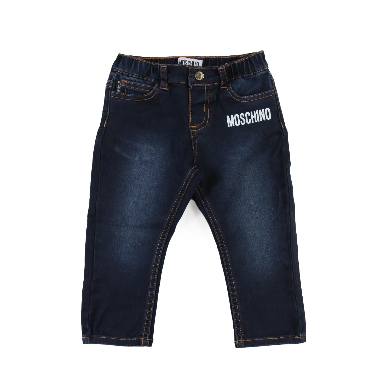Jeans Moschino blu scuro slavato Bimbo e Bimba - annameglio.com abbigliamento moda
