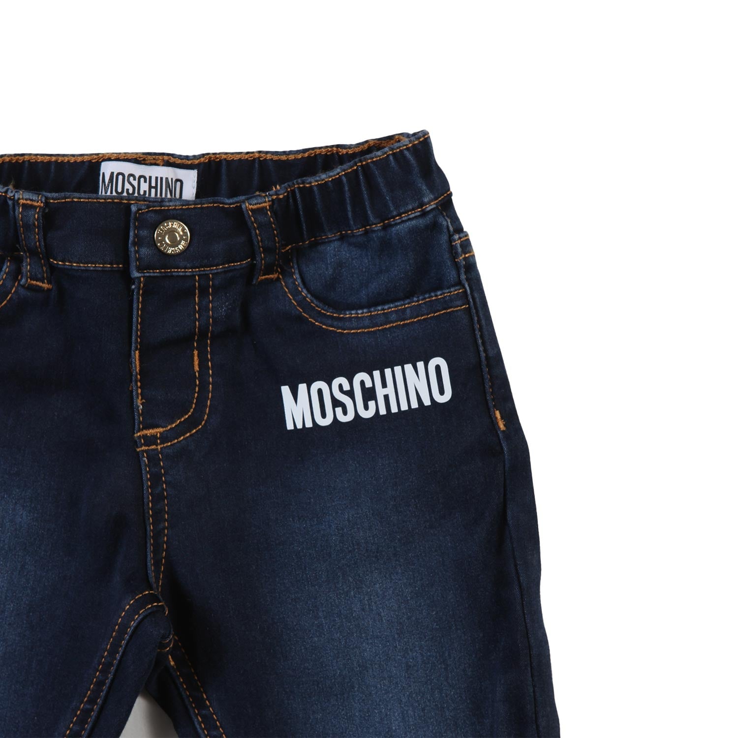 Jeans Moschino blu scuro slavato Bimbo e Bimba - annameglio.com abbigliamento moda