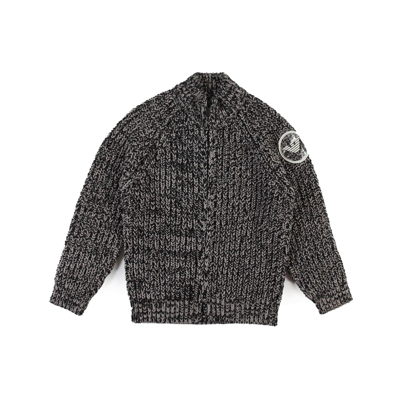 Cardigan Armani Junior nero e beige melange - annameglio.com abbigliamento moda