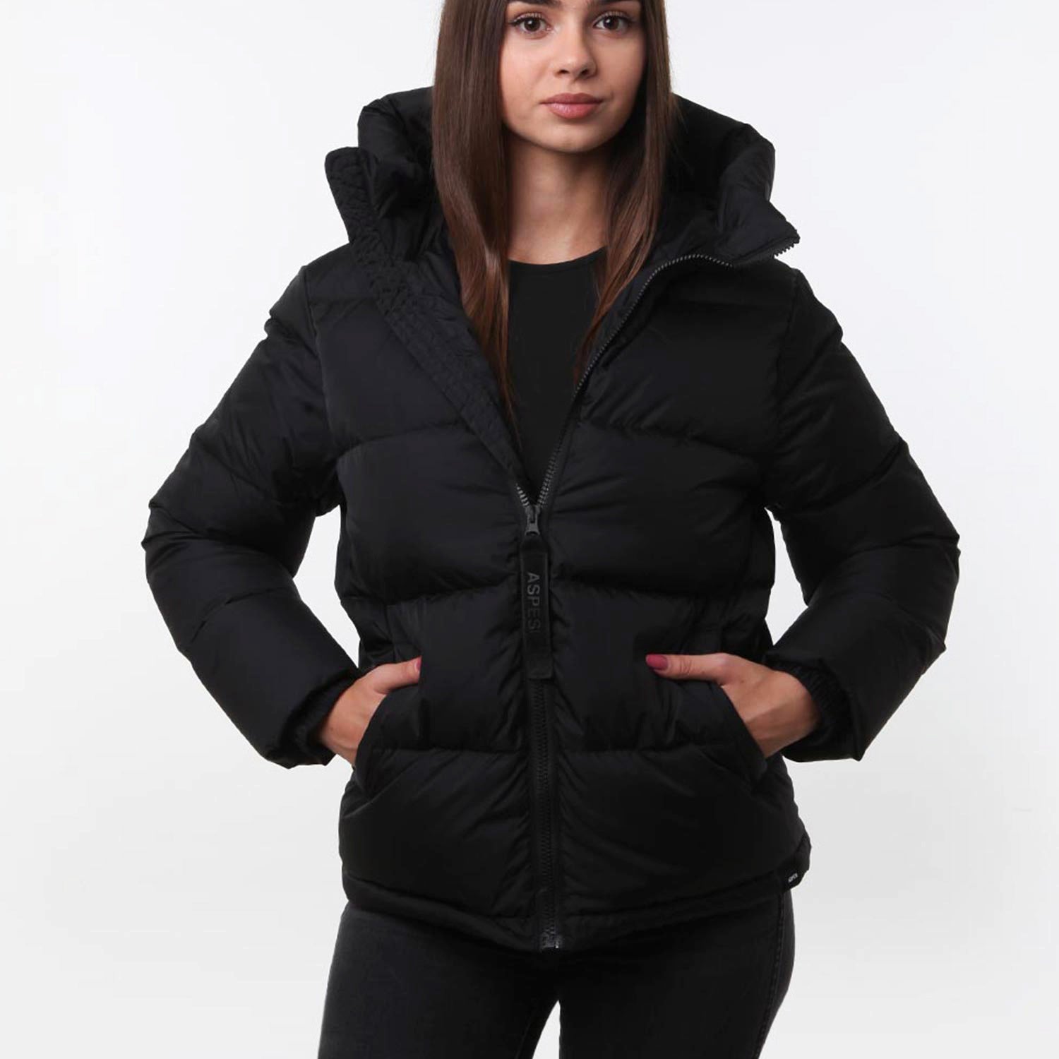 Piumino corto Aspesi nero opaco bambina e ragazza - annameglio.com abbigliamento moda