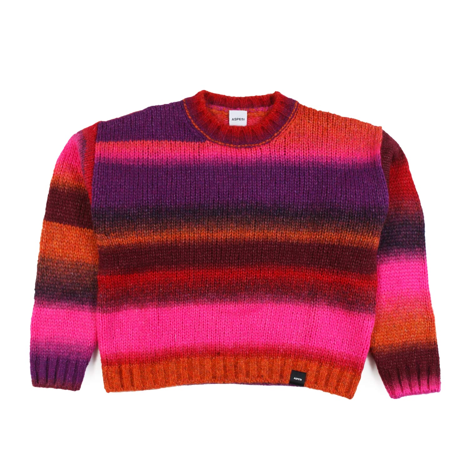 Maglione cropped Aspesi viola e multicolor - annameglio.com abbigliamento moda