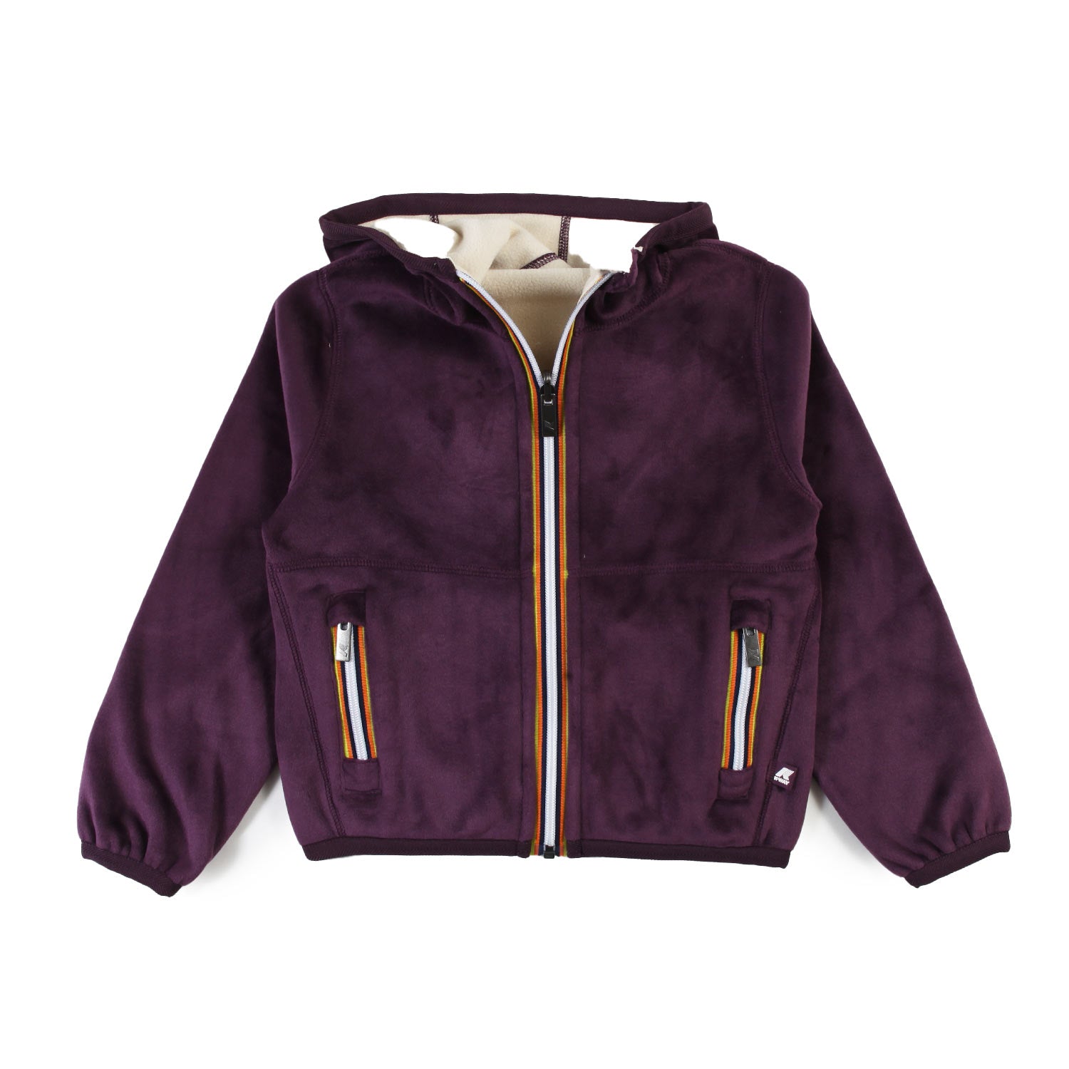 GIACCA LILY VELOUR POLAR DOUBLE VIOLA E BEIGE - annameglio.com abbigliamento moda