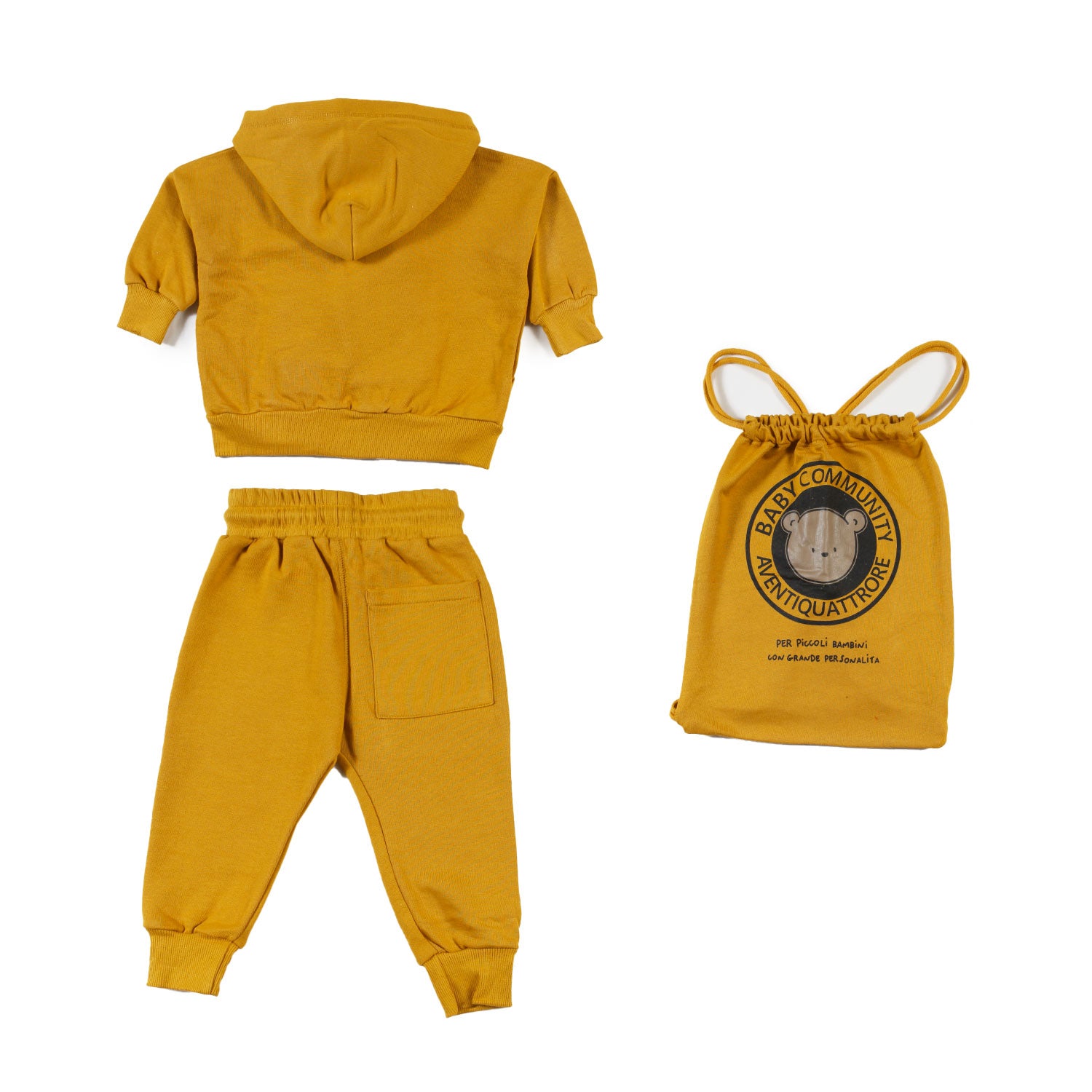 Tuta A24 giallo ocra e bianca bimbo e bimba - annameglio.com abbigliamento moda