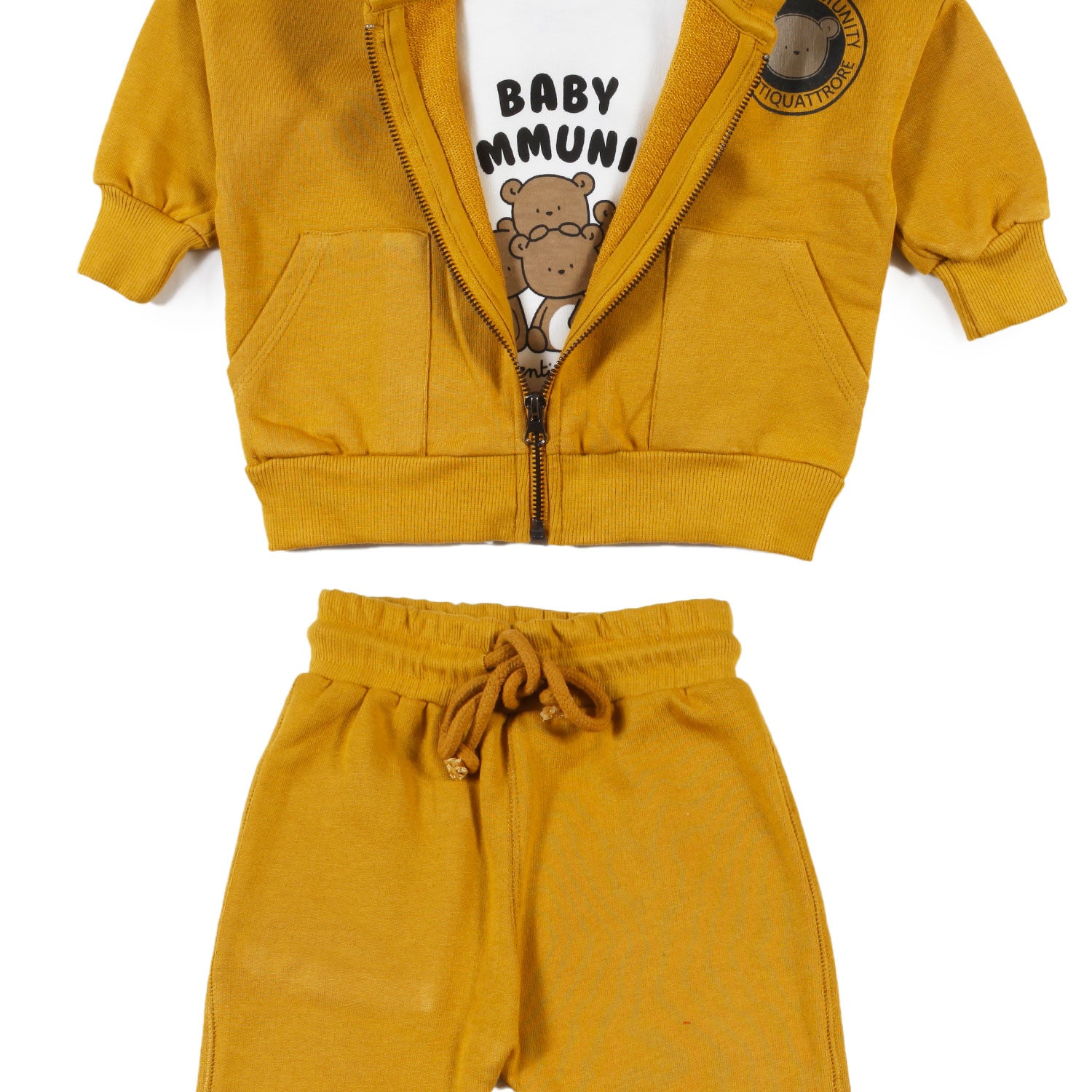 Tuta A24 giallo ocra e bianca bimbo e bimba - annameglio.com abbigliamento moda
