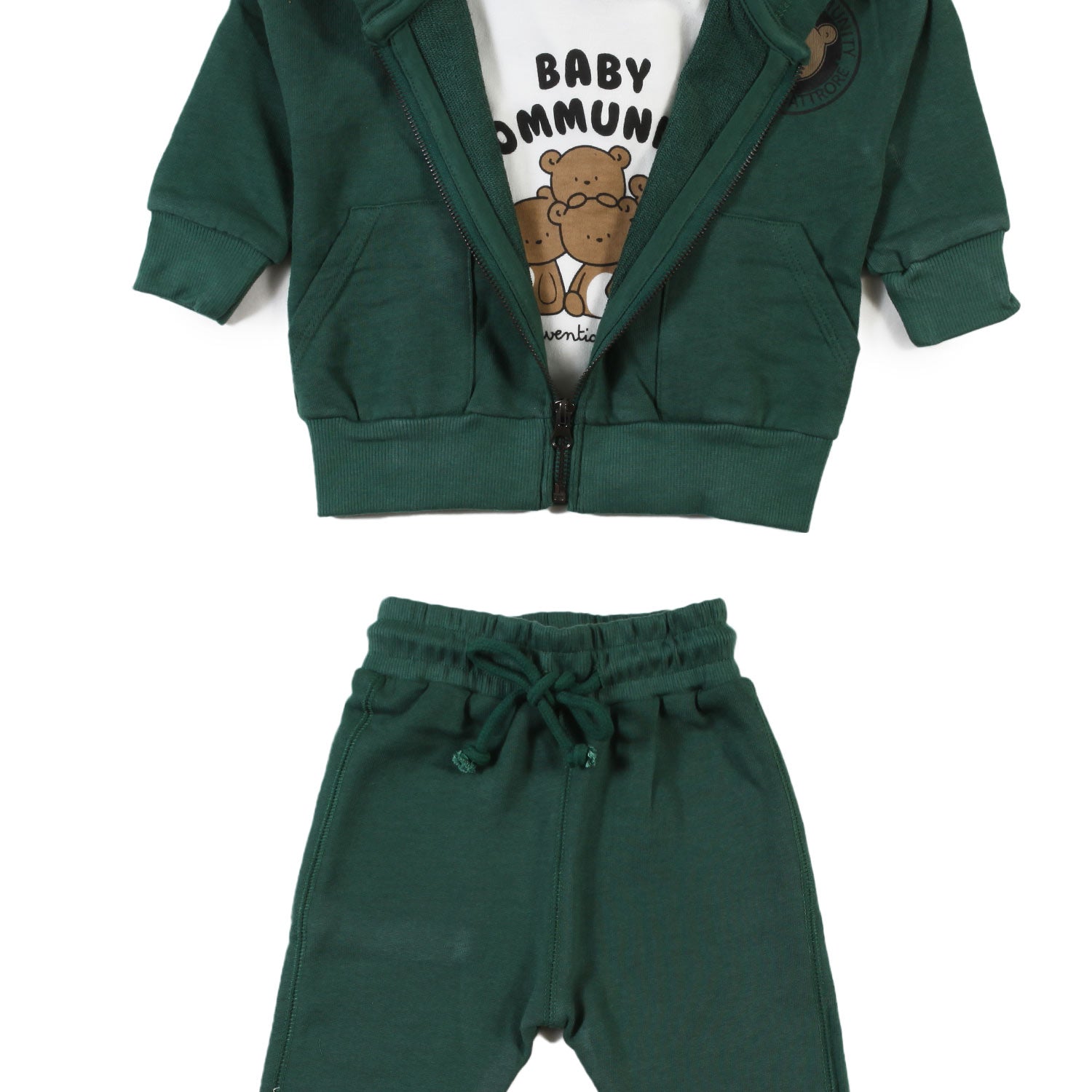 Tuta A24 verde scuro e bianca bimbo e bimba - annameglio.com abbigliamento moda