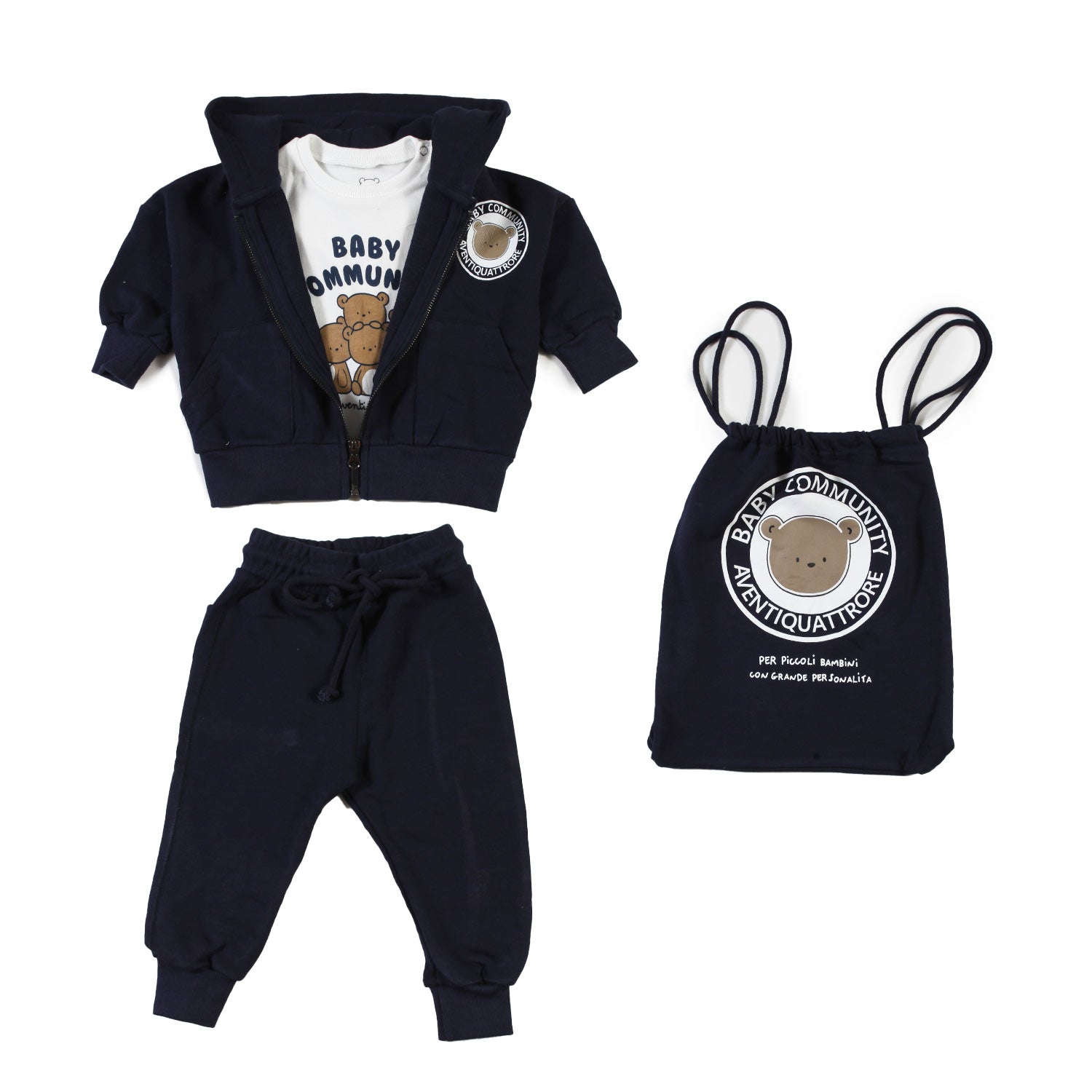 Tuta A24 blu navy e bianca bimbo e bimba - annameglio.com abbigliamento moda