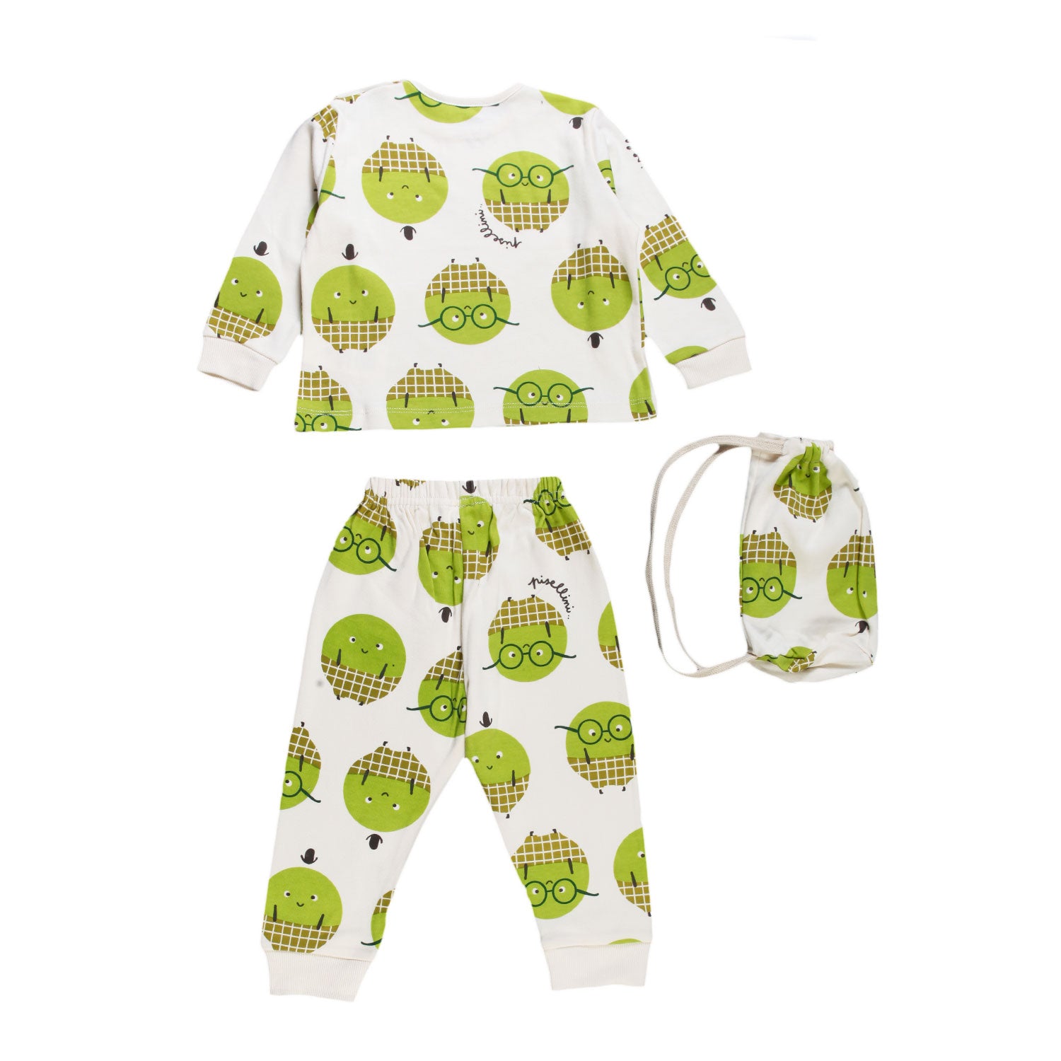 Pigiama unisex panna con pisellini verdi - annameglio.com abbigliamento moda