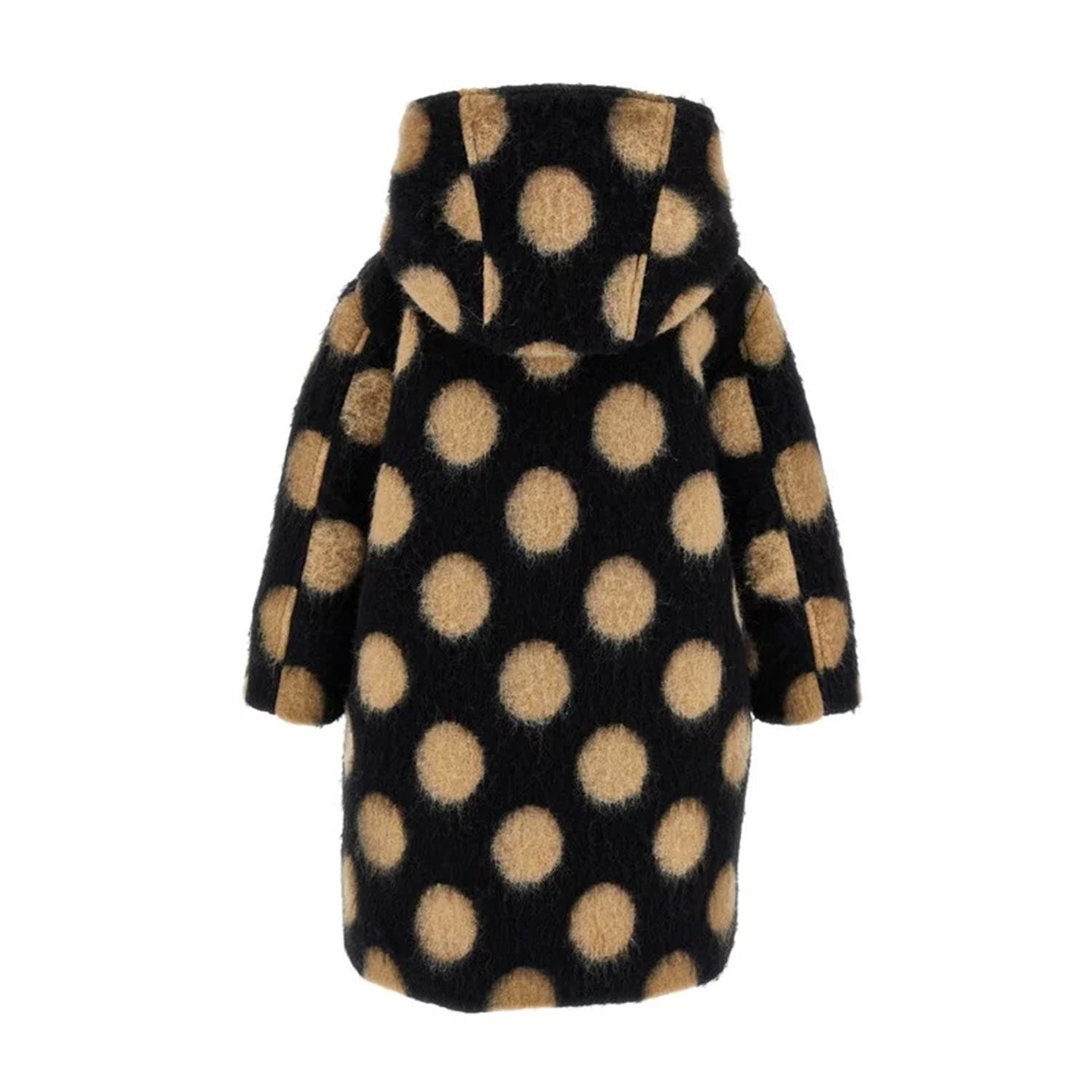 CAPPOTTO MONNALISA NERO A POIS BEIGE - annameglio.com abbigliamento moda