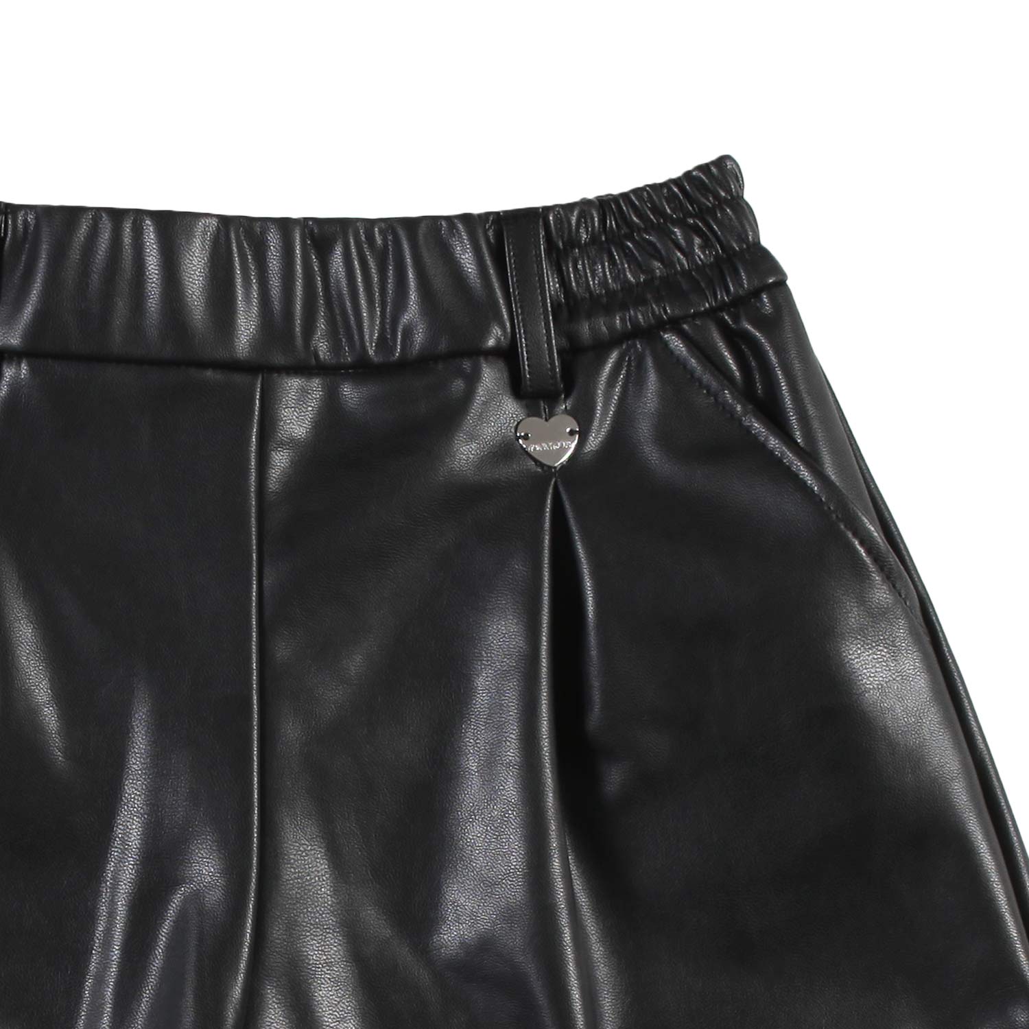 Shorts neri in tessuto spalmato - annameglio.com abbigliamento moda