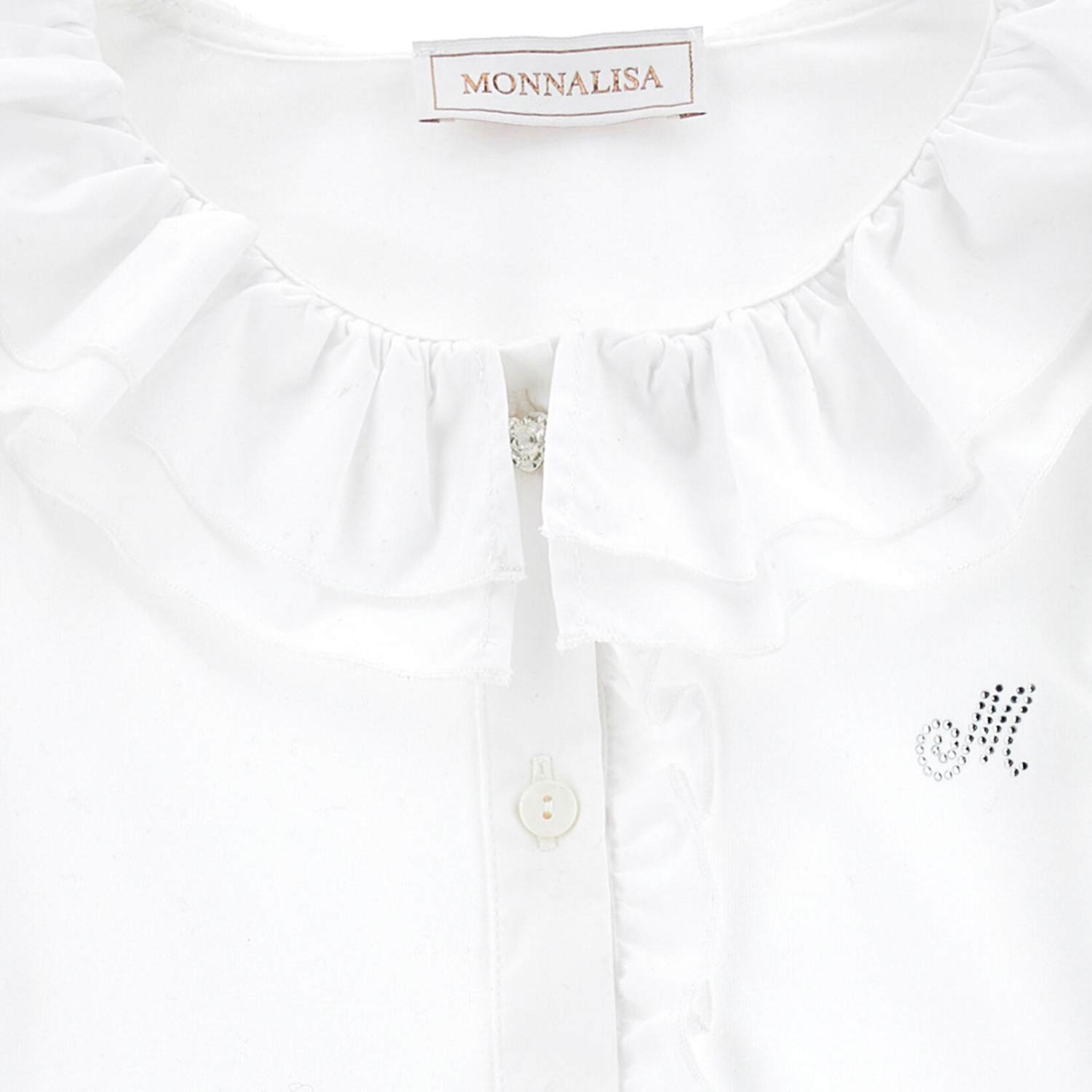 Camicia Bianca jersey con ruches - annameglio.com abbigliamento moda