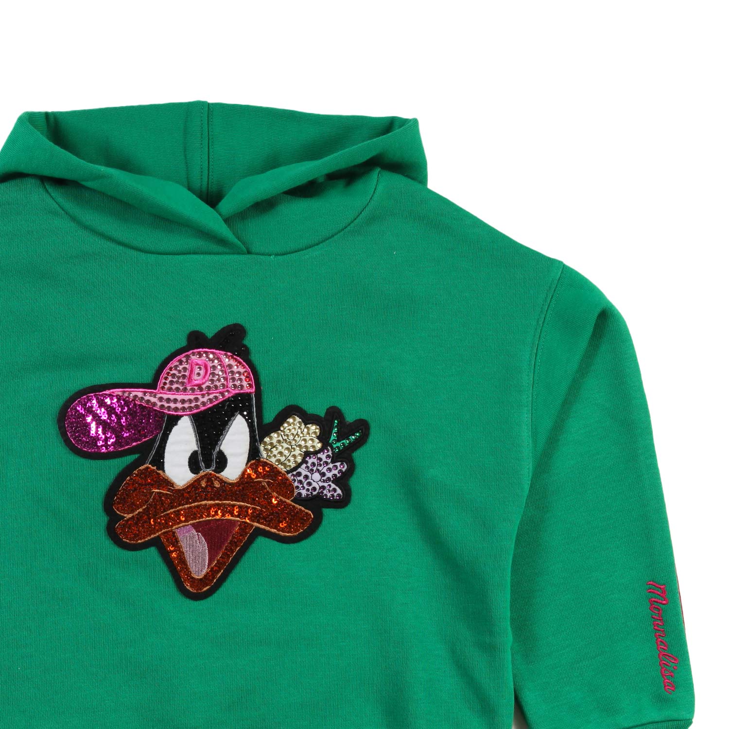 Felpa Daffy Duck verde con cappuccio Bambina - annameglio.com abbigliamento moda