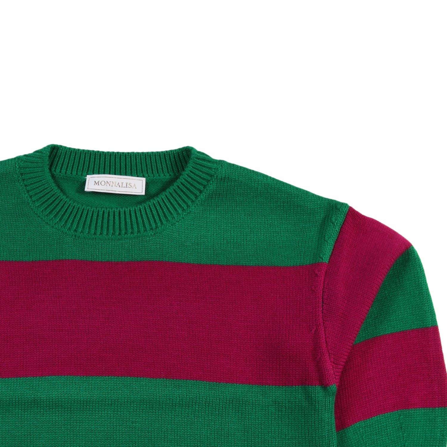 Pullover cropped Monnalisa verde e fucsia Bambina - annameglio.com abbigliamento moda