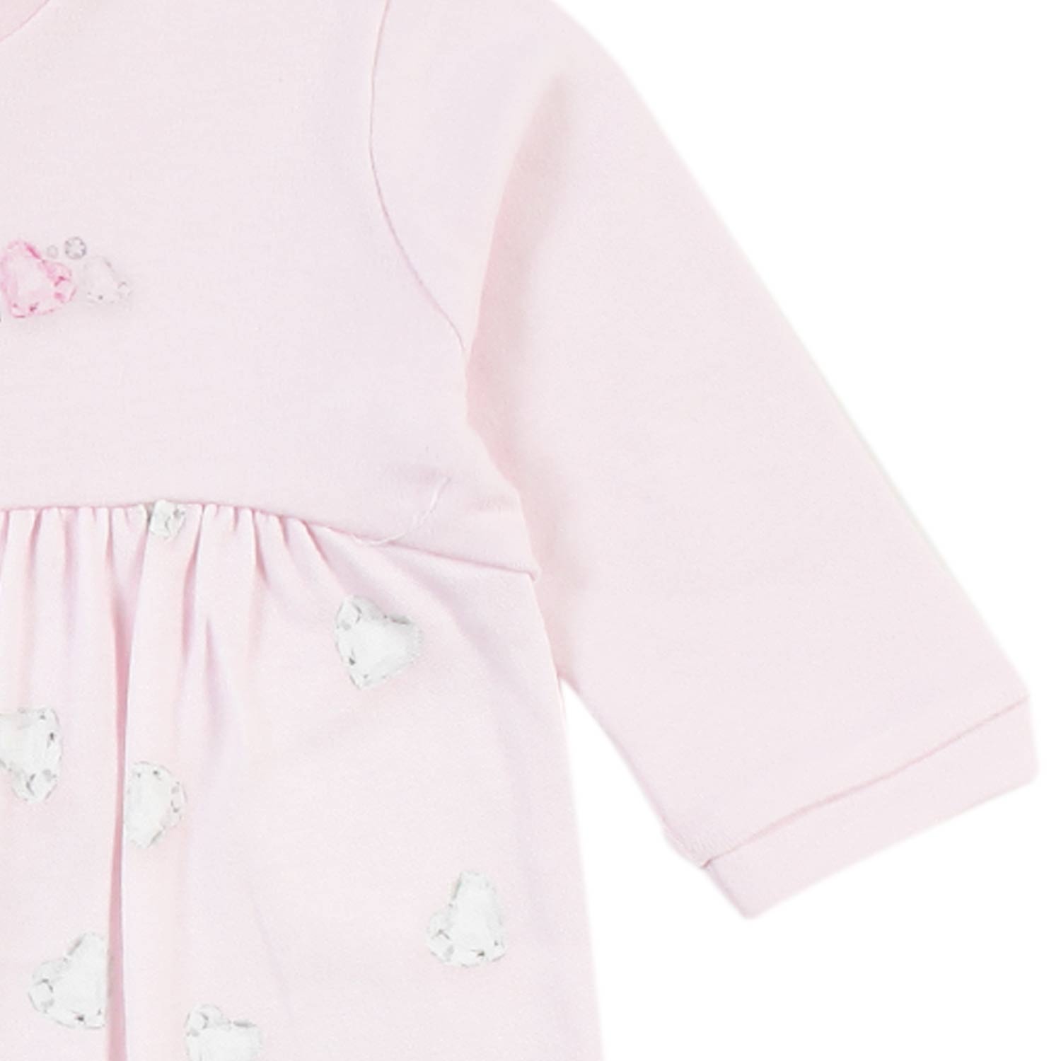 Tutina Monnalisa rosa con cuori cristallo stampati - annameglio.com abbigliamento moda