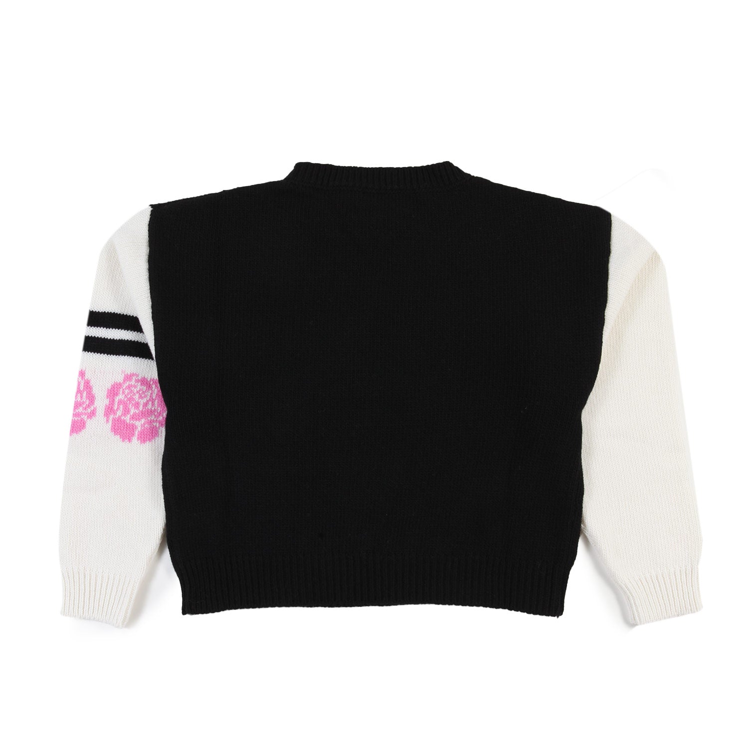 Maglione Monnalisa nero e fucsia con maniche panna - annameglio.com abbigliamento moda