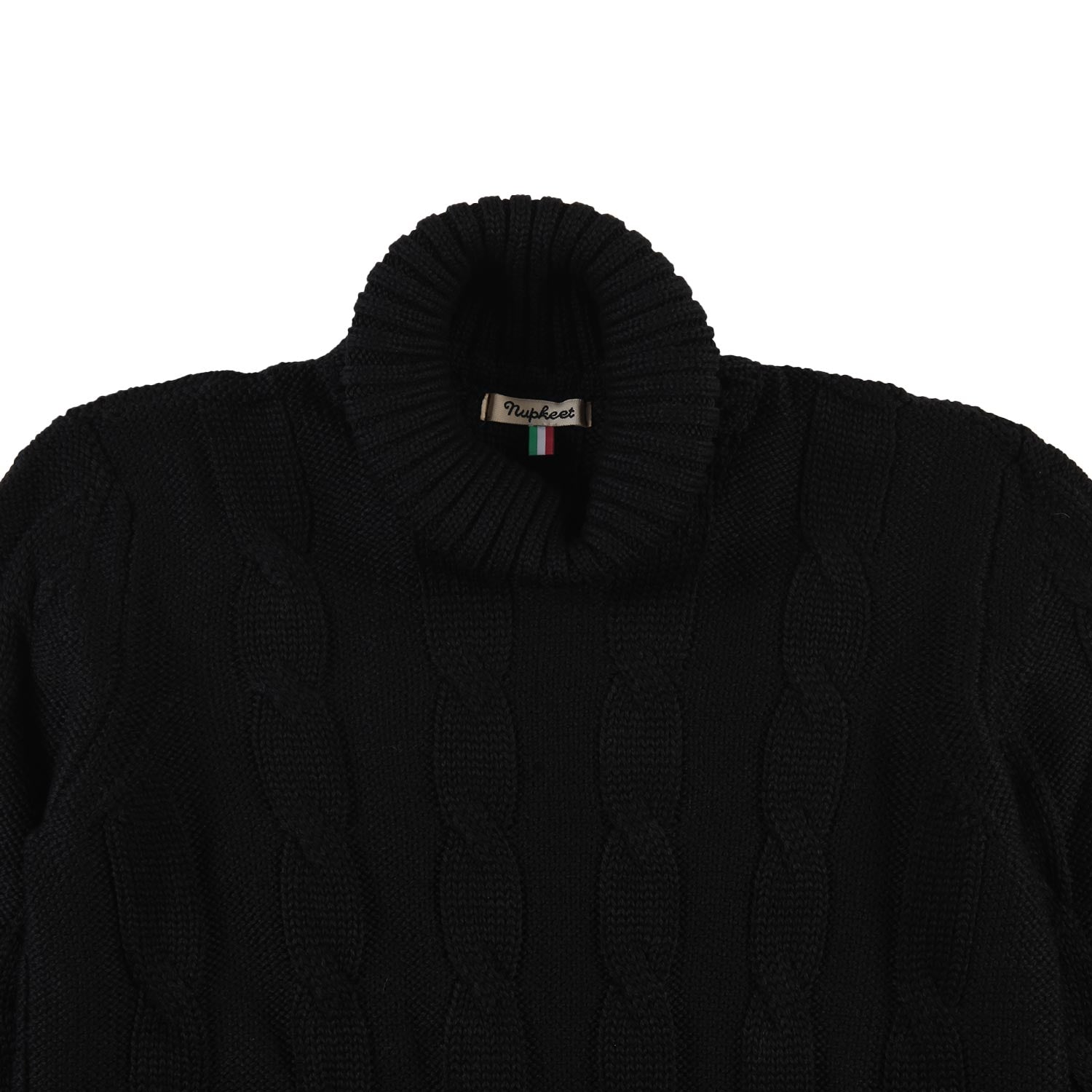 Pullover collo tricot misto lana nero teen - annameglio.com abbigliamento moda