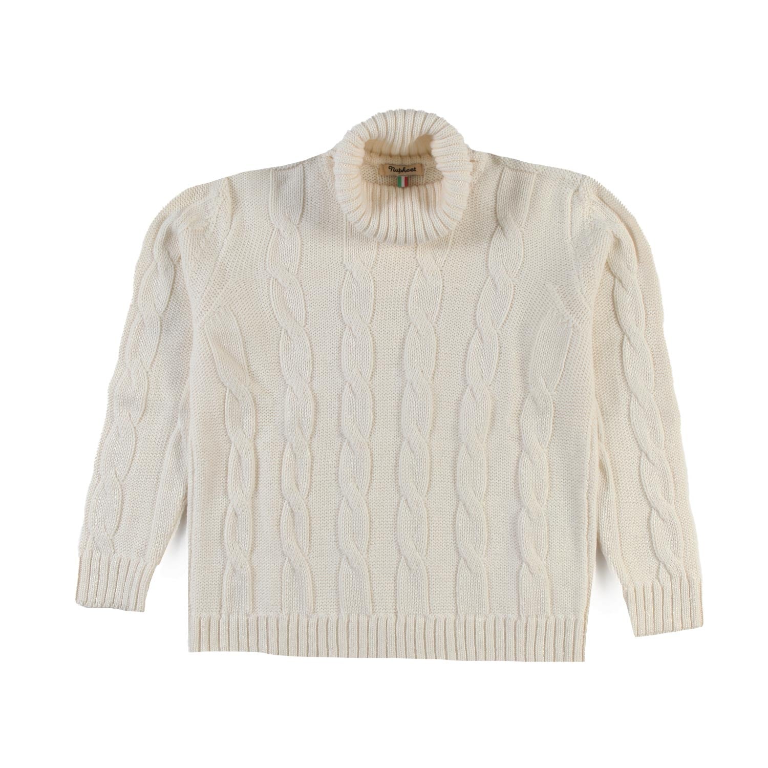 Pullover dolcevita tricot misto lana panna teen - annameglio.com abbigliamento moda
