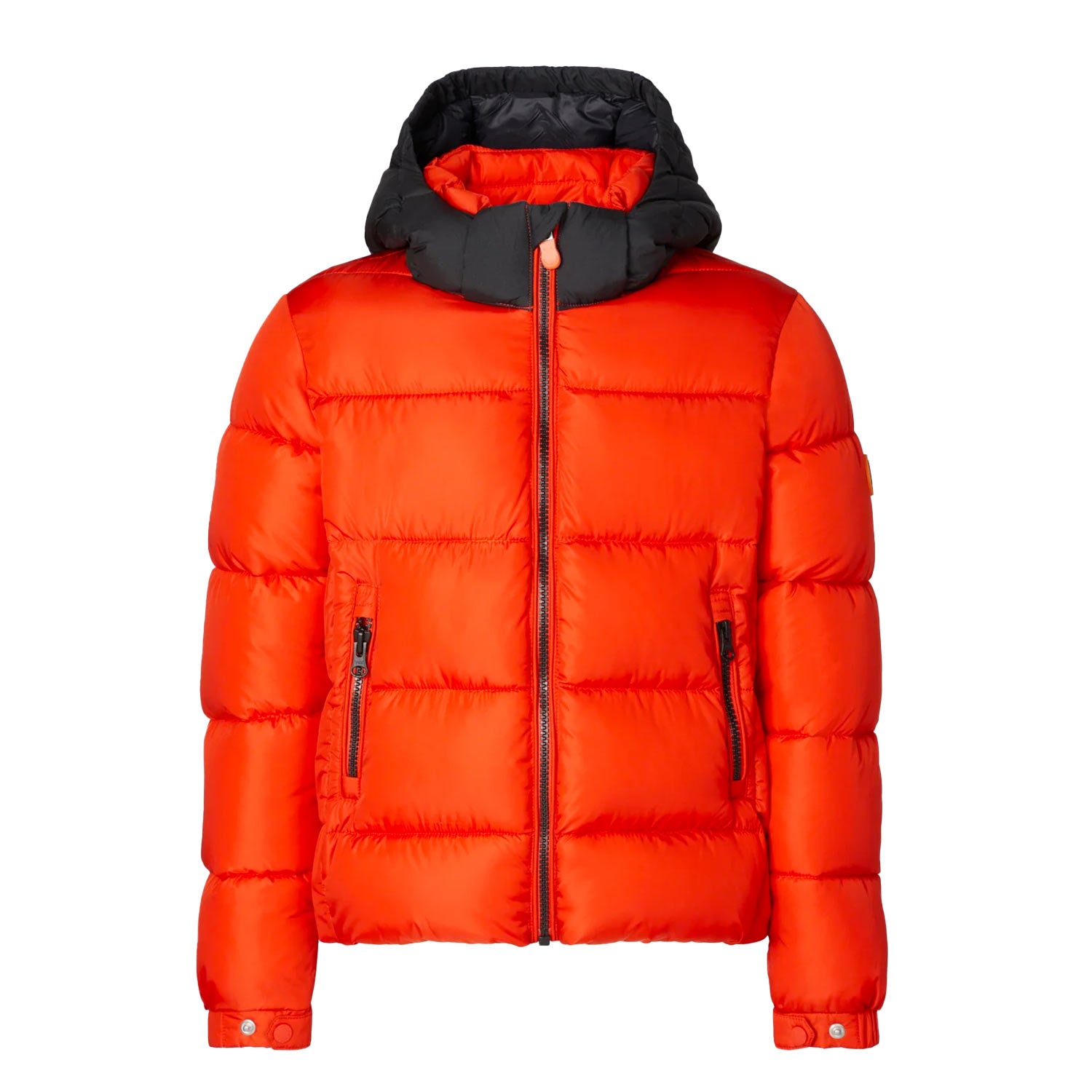 Piumino Rumex rosso papavero con cappuccio nero - annameglio.com abbigliamento moda