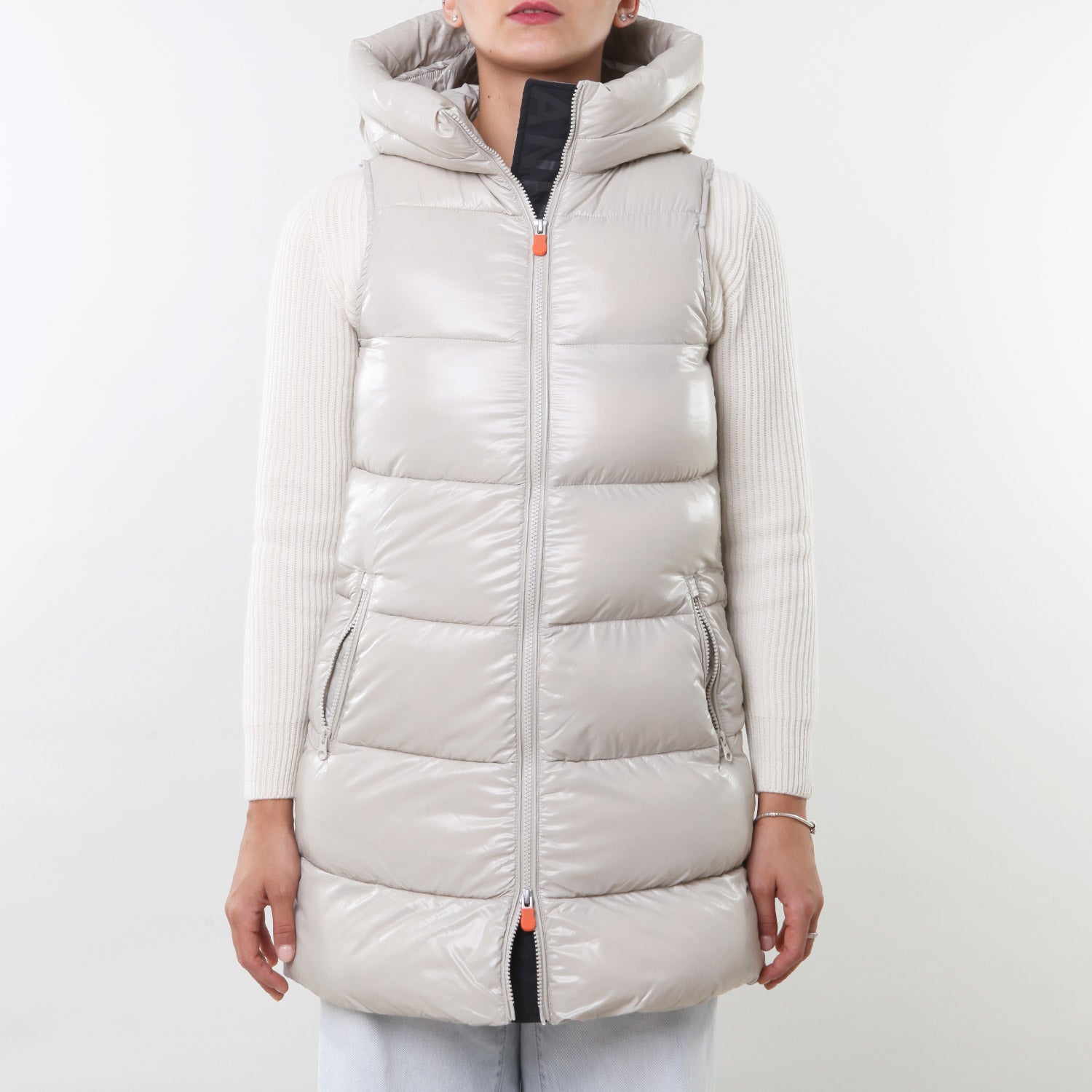 Piumino gilet Uma beige chiaro semilucido - annameglio.com abbigliamento moda