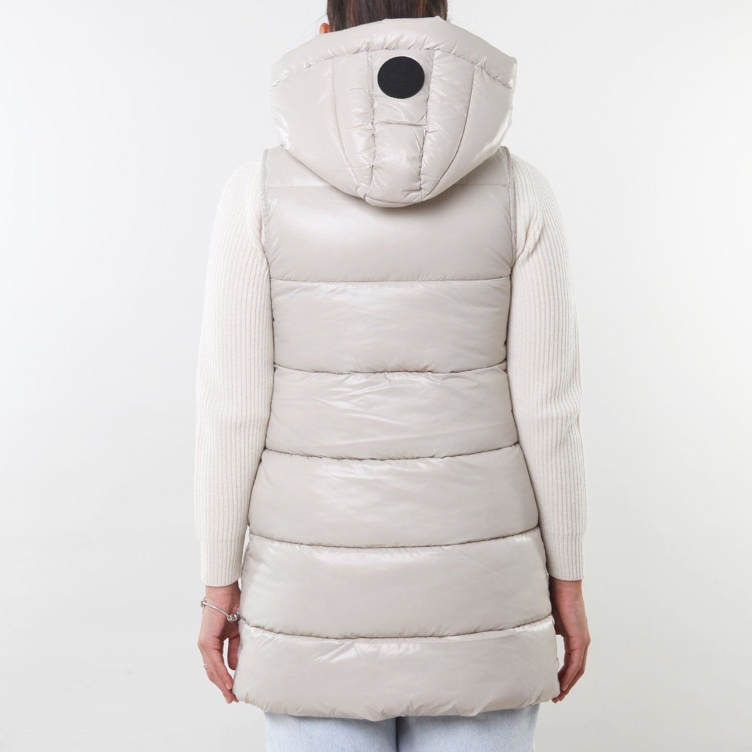 Piumino gilet Uma beige chiaro semilucido - annameglio.com abbigliamento moda