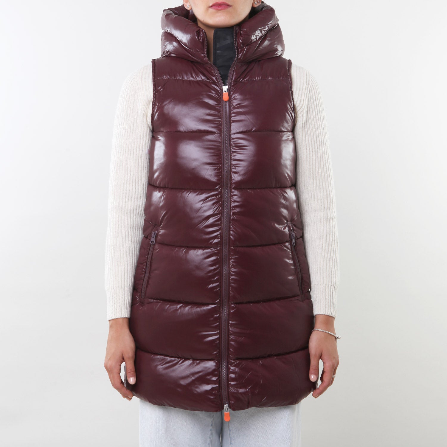 Piumino gilet Uma bordeaux semilucido e arancione - annameglio.com abbigliamento moda